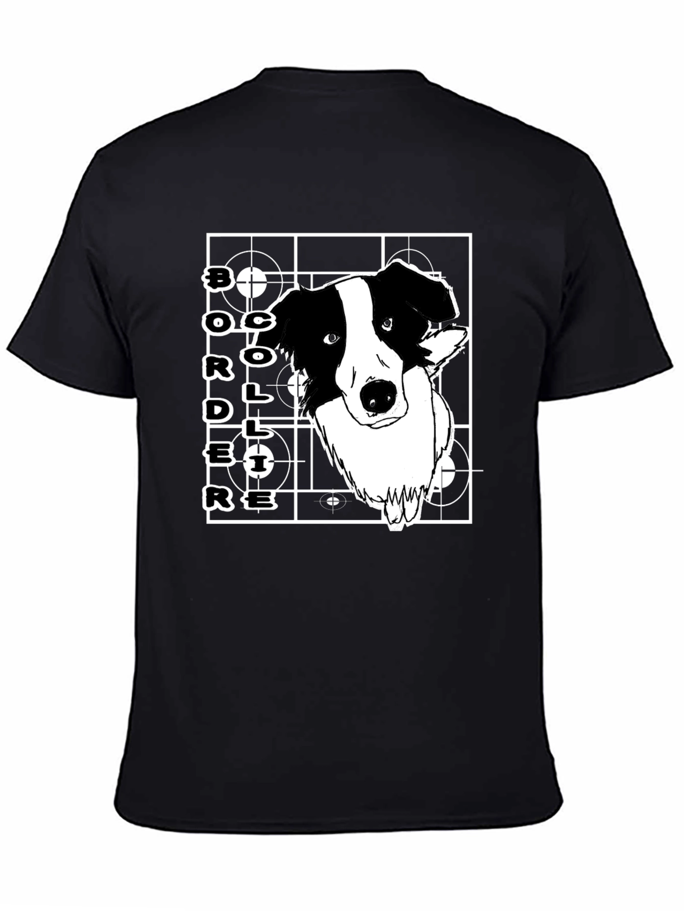 Border Collie Graphic T-Shirt - Black Cotton Tee