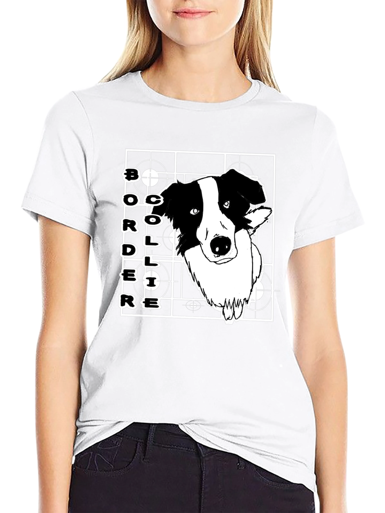 Border Collie Graphic T-Shirt - Black Cotton Tee