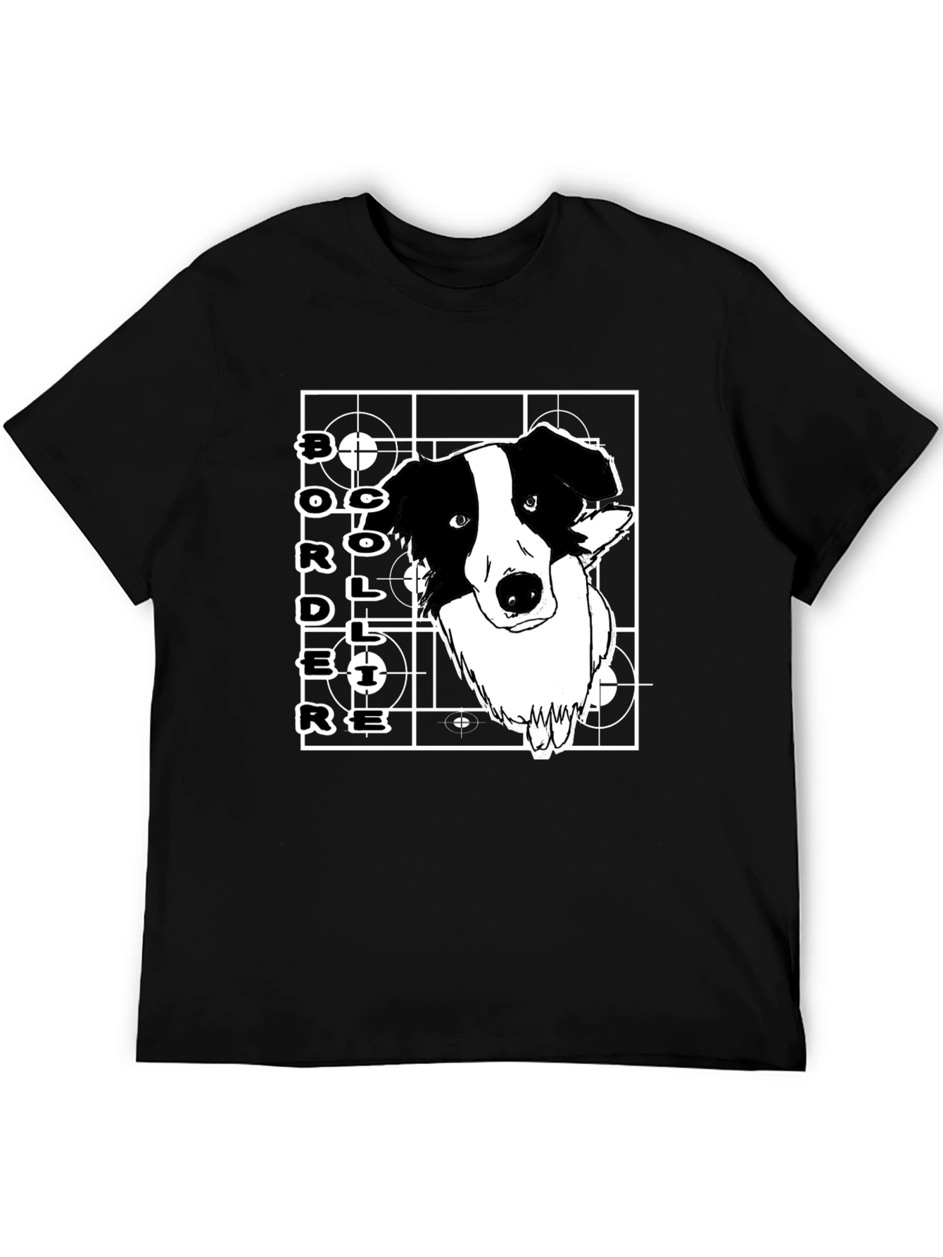 Border Collie Graphic T-Shirt - Black Cotton Tee