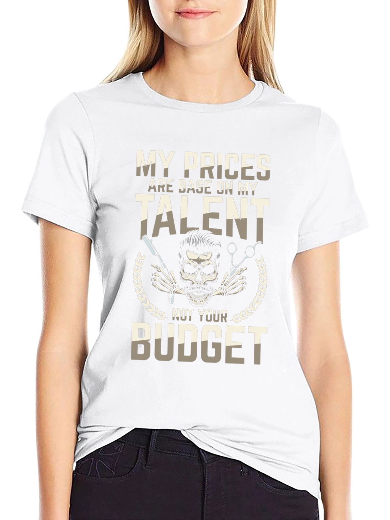 Barber Talent Graphic Tee - Hairdresser Skull T-Shirt