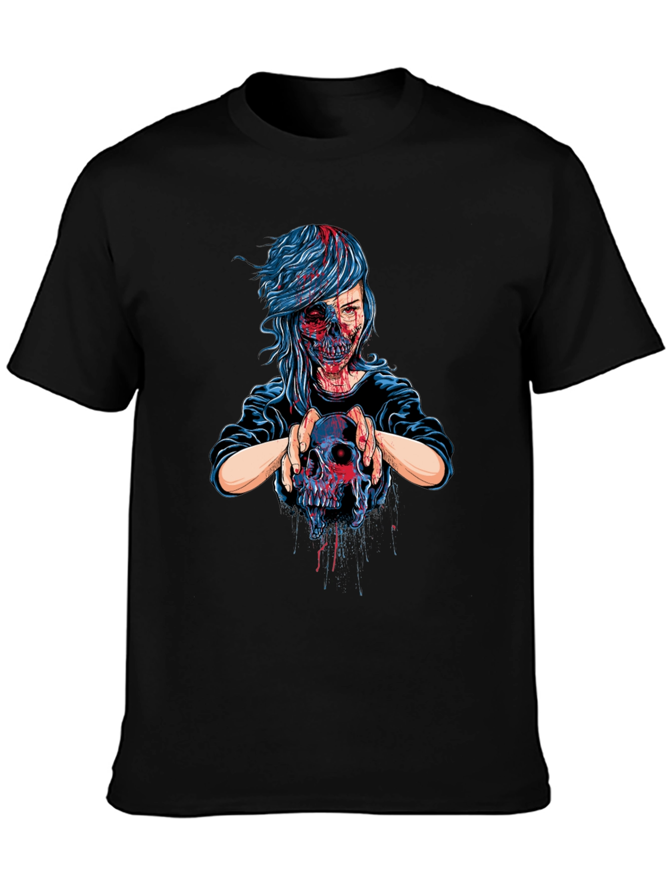 Zombie Girl Skull Graphic Tee