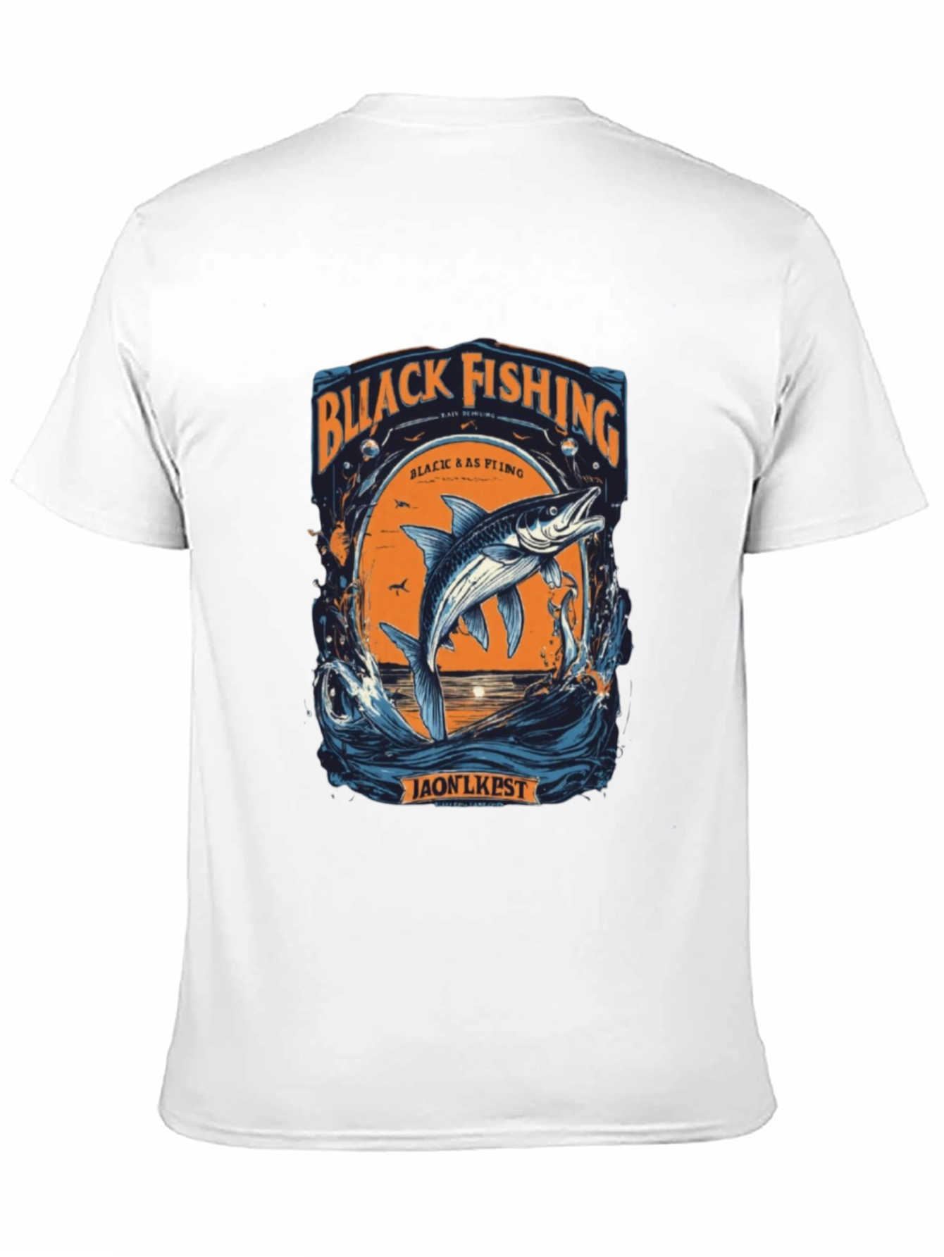 Black Fishing Graphic Tee