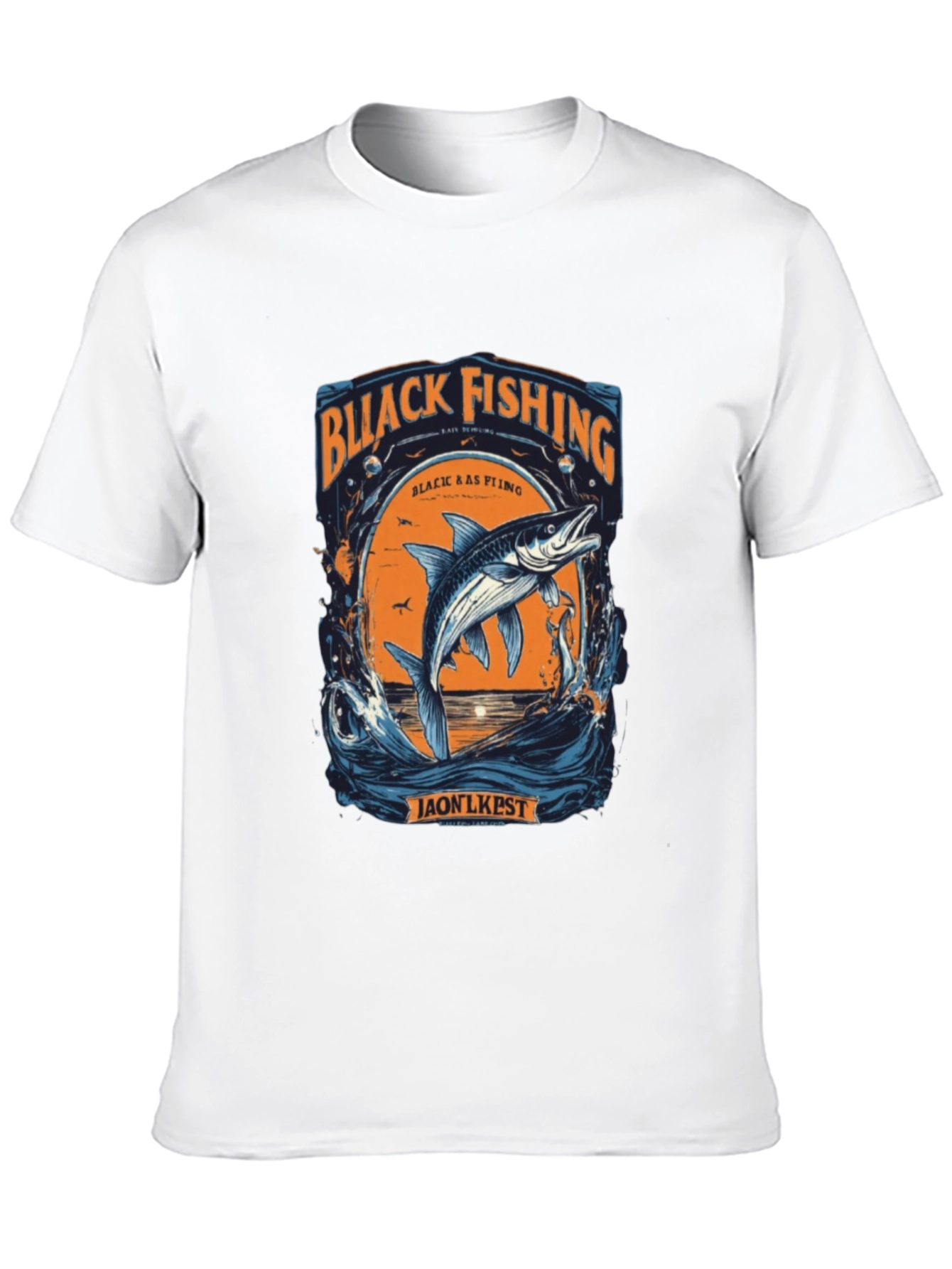 Black Fishing Graphic Tee