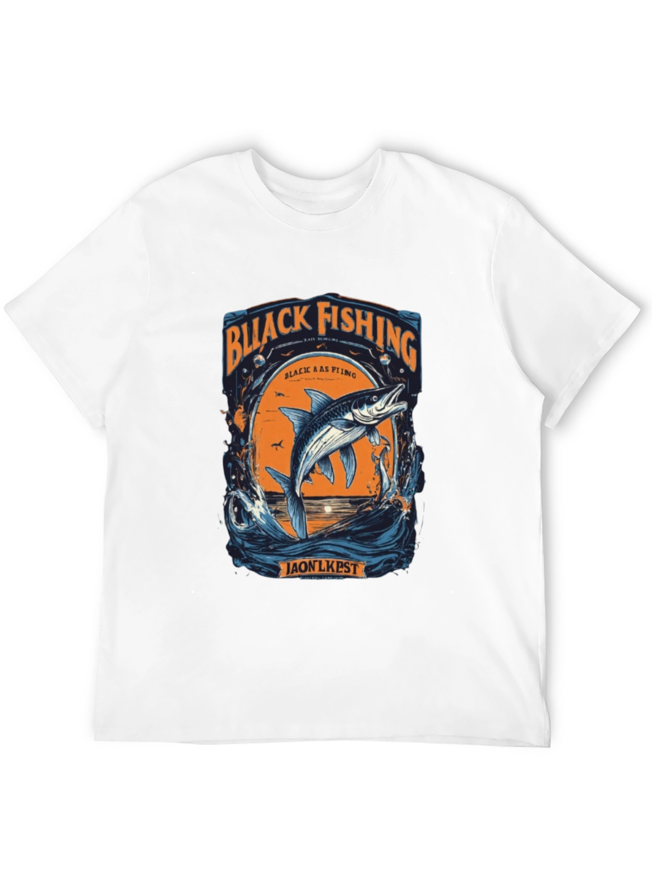 Black Fishing Graphic Tee