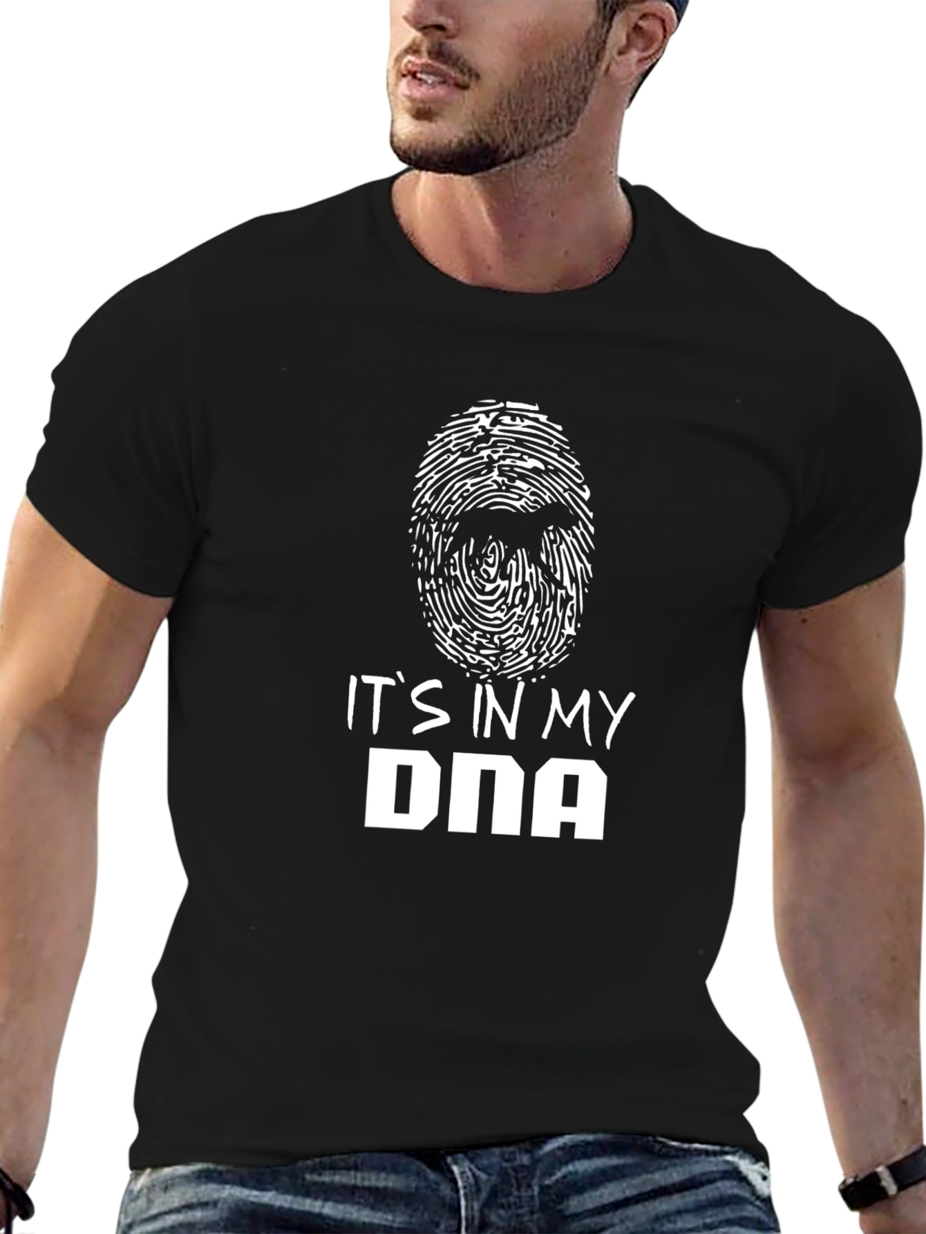 DNA Graphic Print Crew Neck T-Shirt