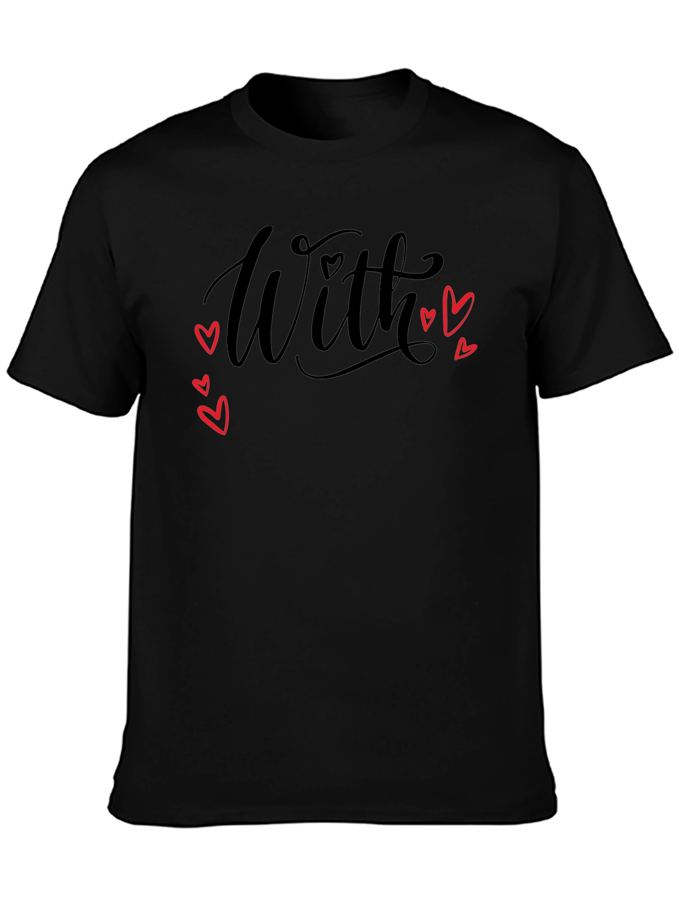 With Love Graphic Print Black T-Shirt