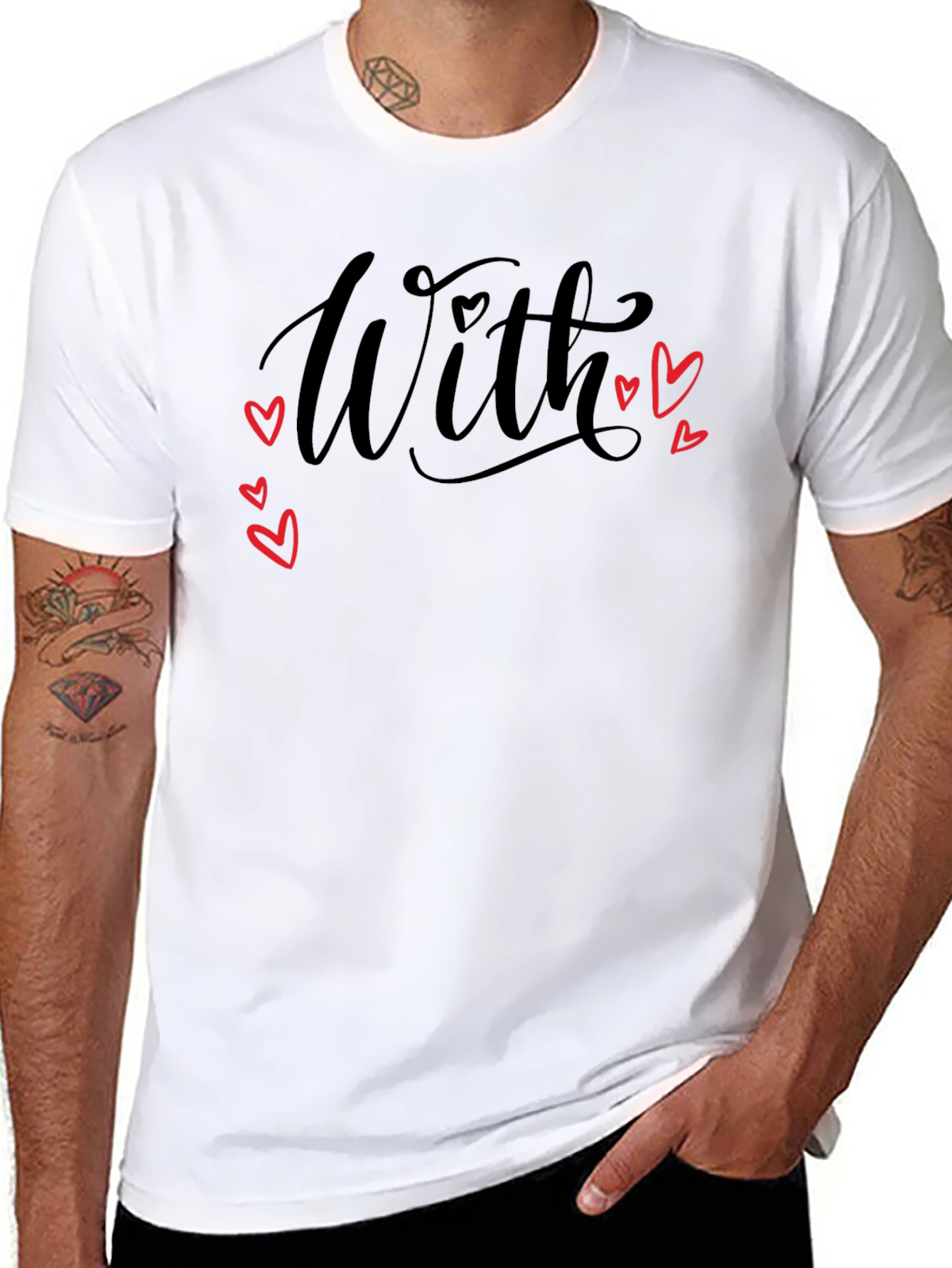 With Love Graphic Print Black T-Shirt