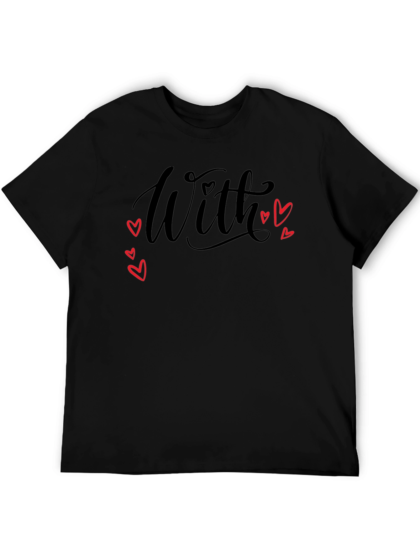 With Love Graphic Print Black T-Shirt