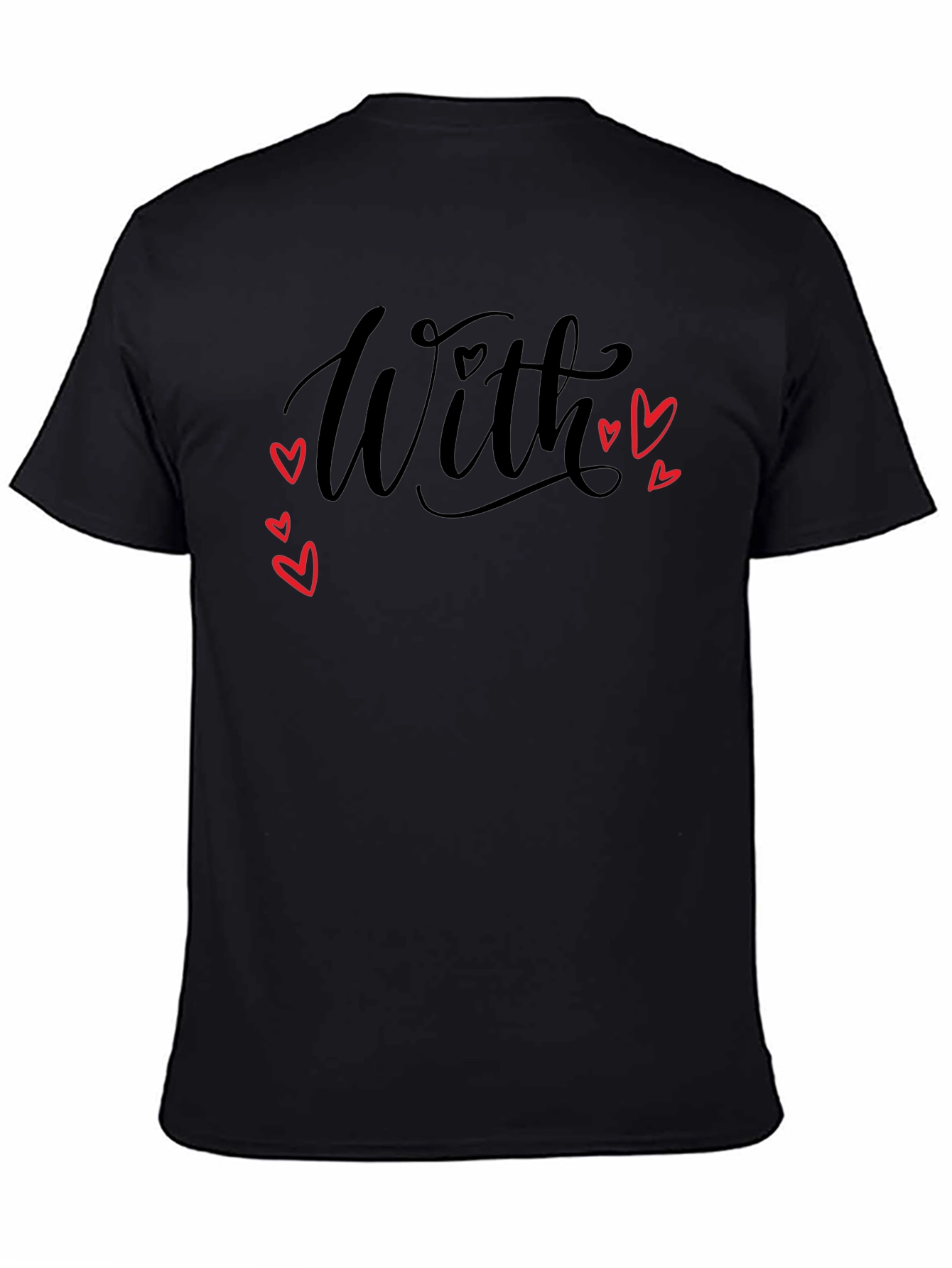 With Love Graphic Print Black T-Shirt