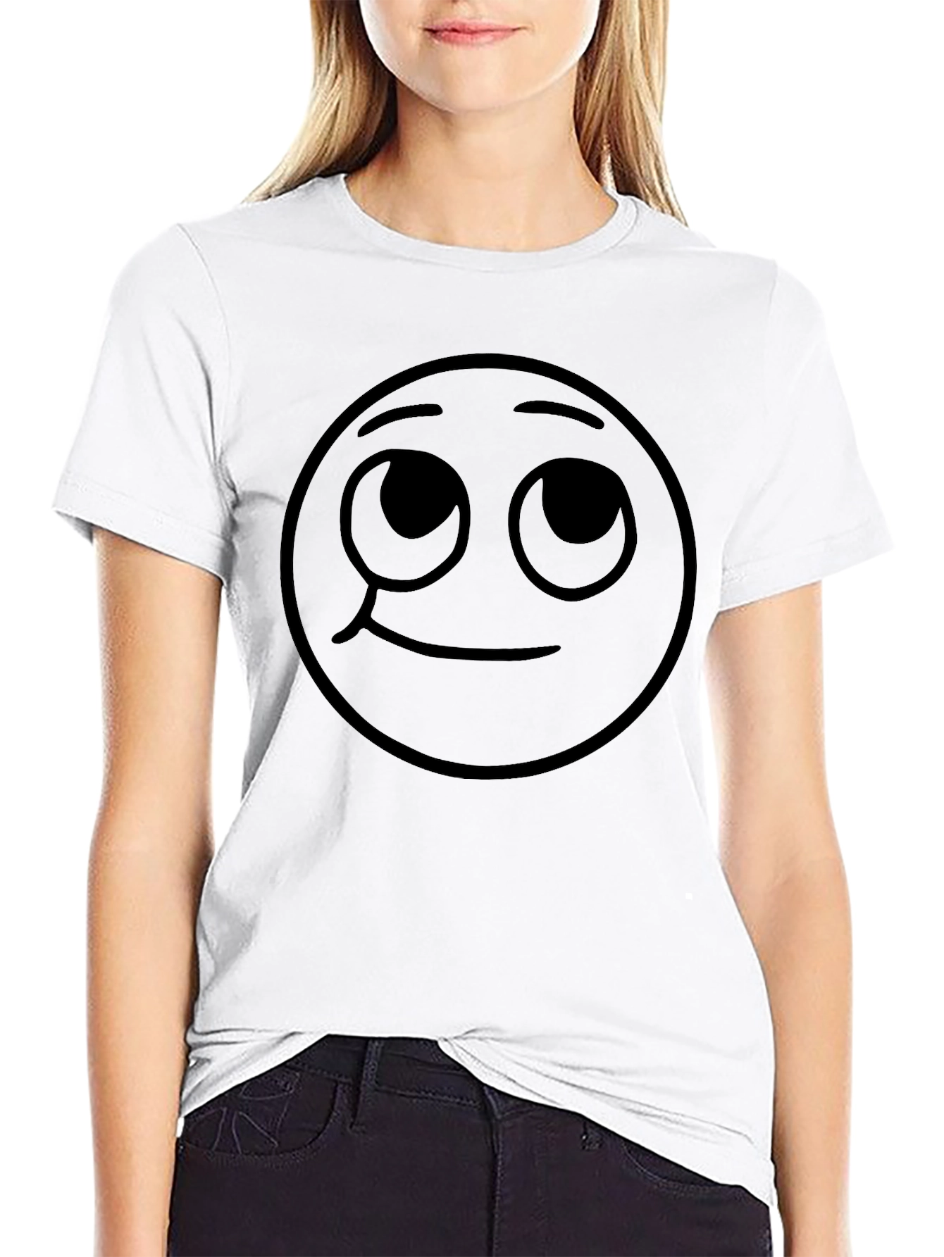 Whimsical Emoji Graphic T-Shirt - Black
