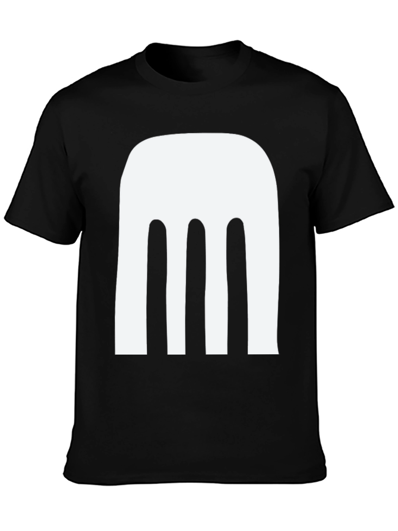 Abstract White Design Black T-Shirt