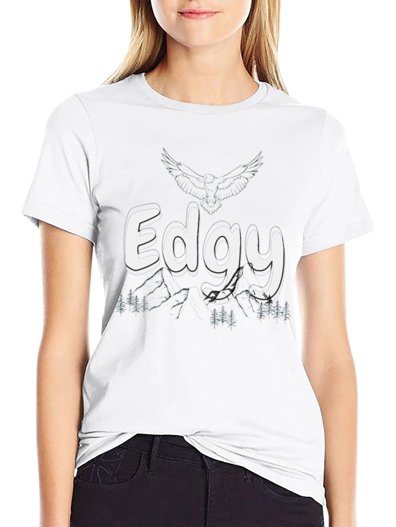 Edgy Graphic Print Black T-Shirt