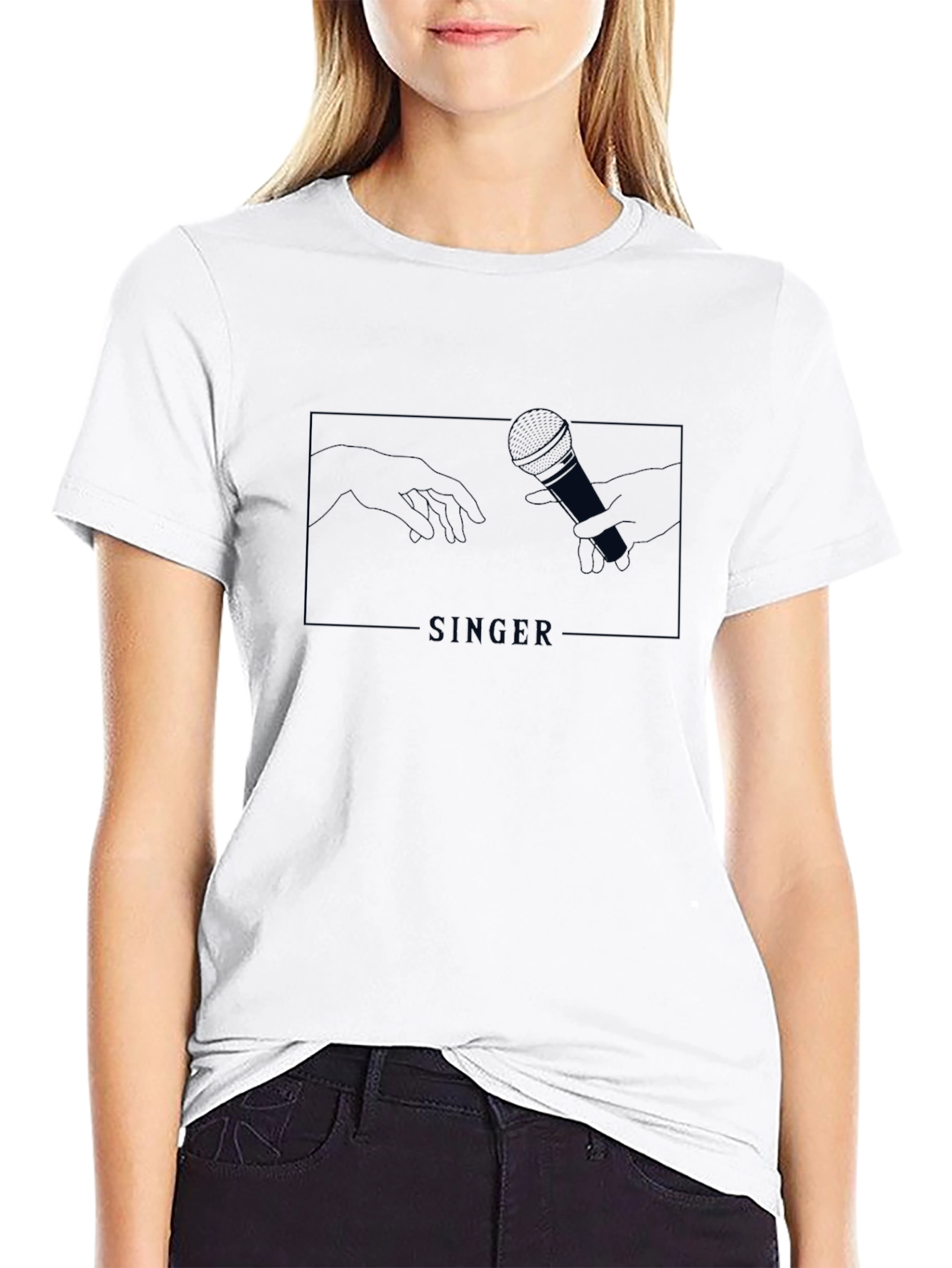 Singer Microphone Graphic Tee - Black