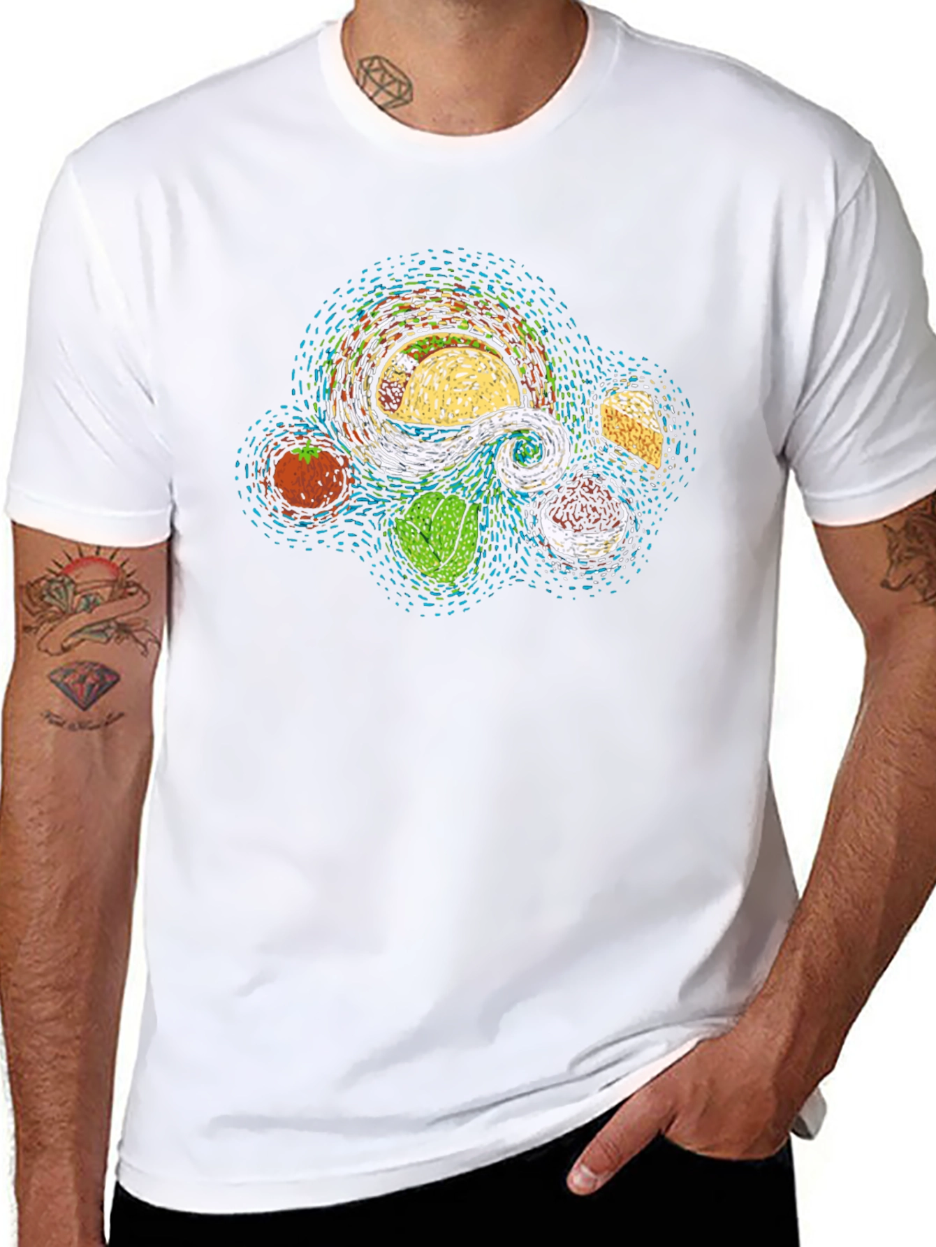 Taco Ingredients Art T-Shirt