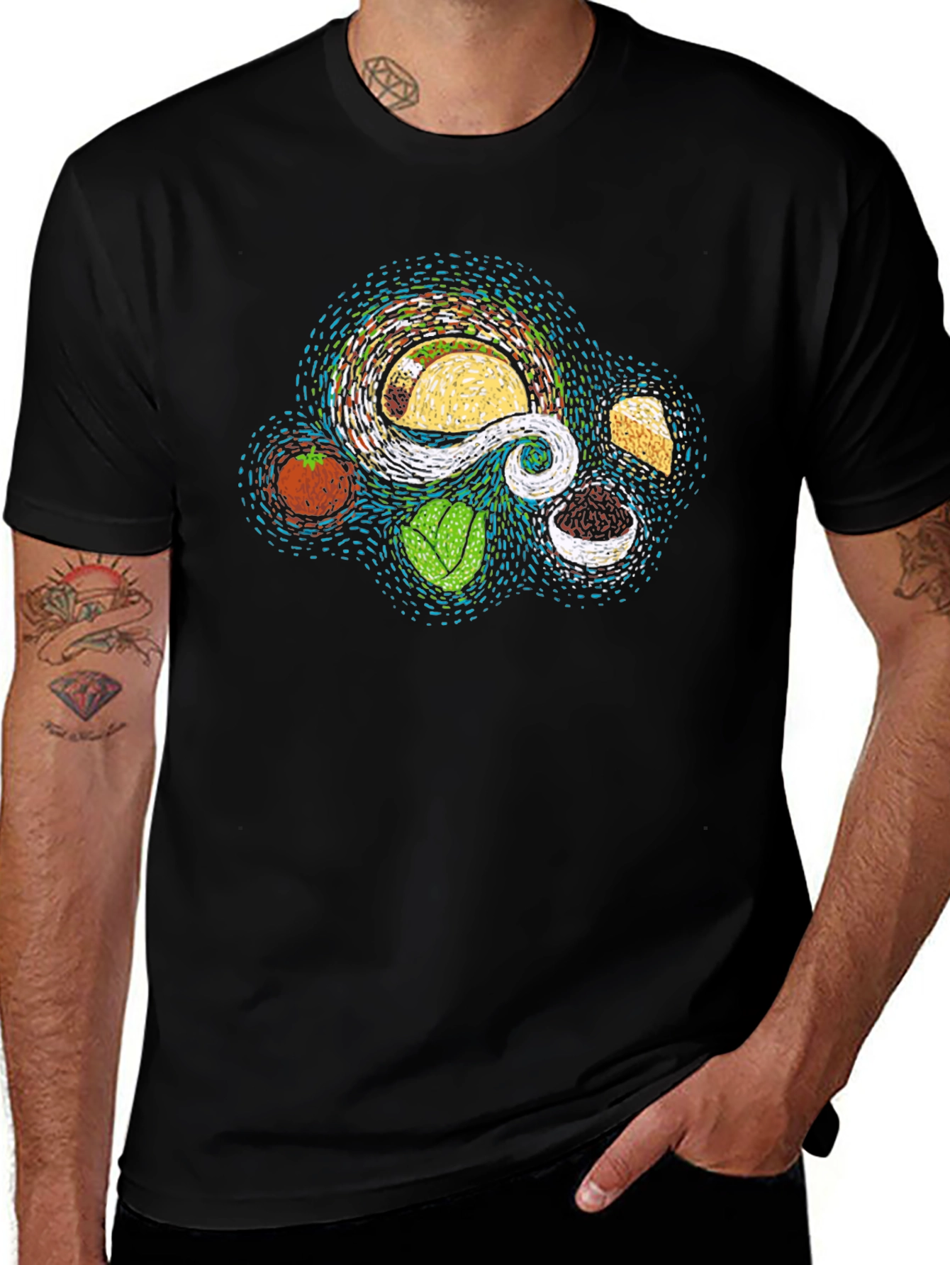 Taco Ingredients Art T-Shirt