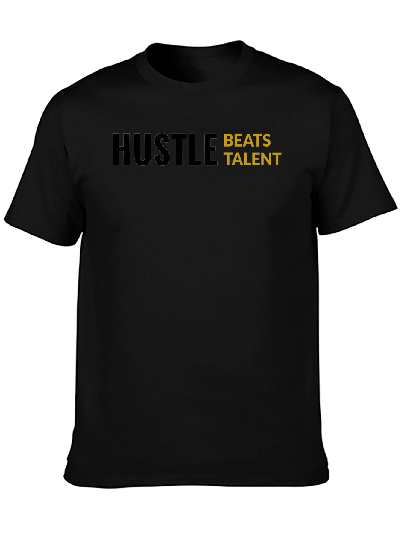 Hustle Beats Talent T-Shirt - Motivational Black Tee