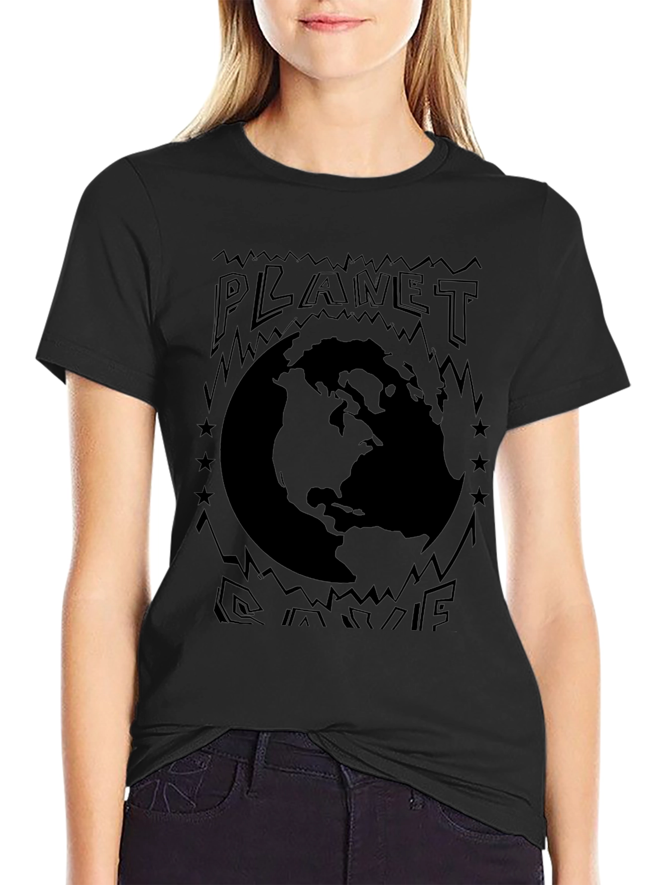 Planet Earth Graphic Tee - Black Unisex T-Shirt
