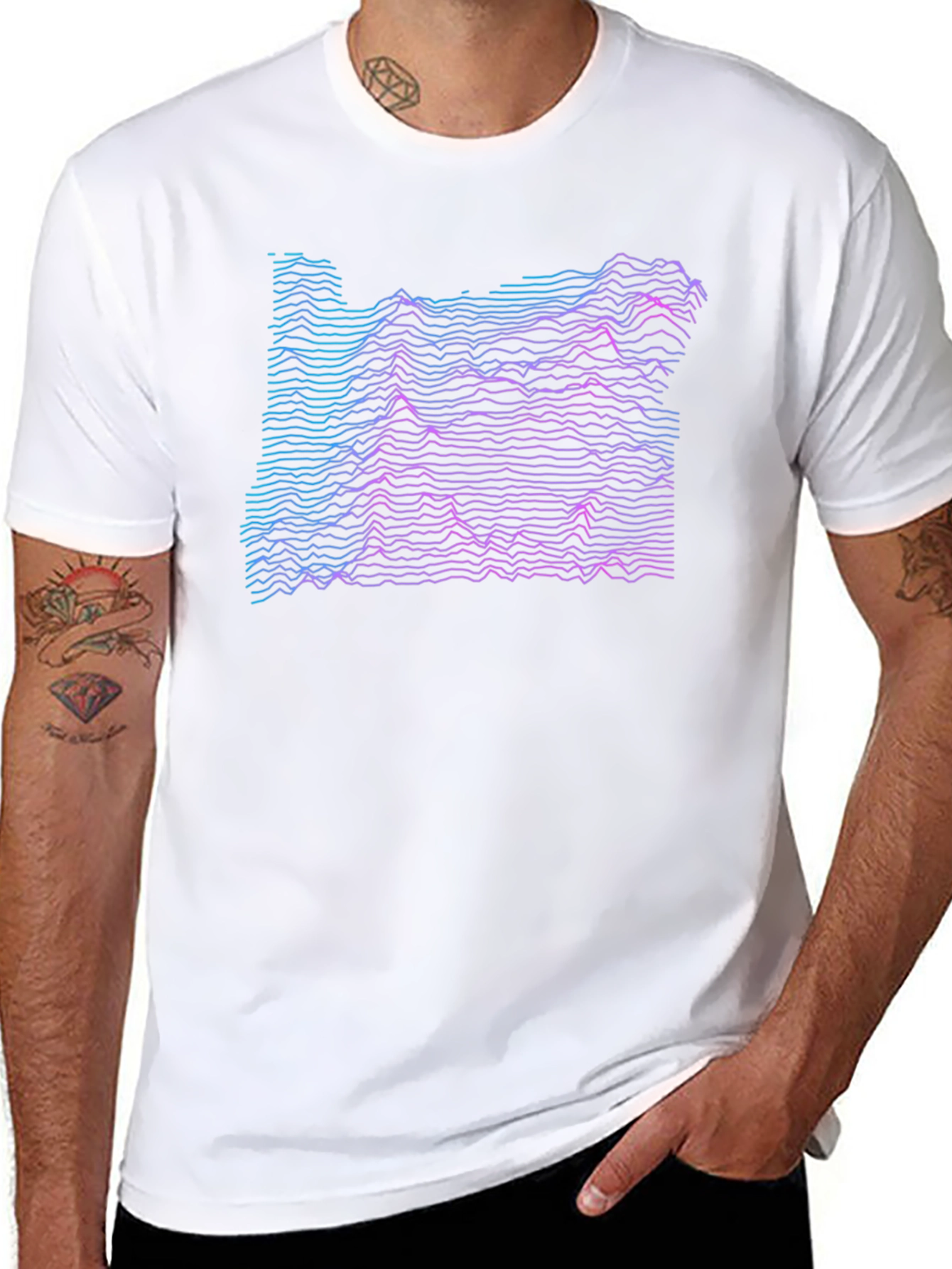 Oregon Topographic T-Shirt - Black Graphic Tee
