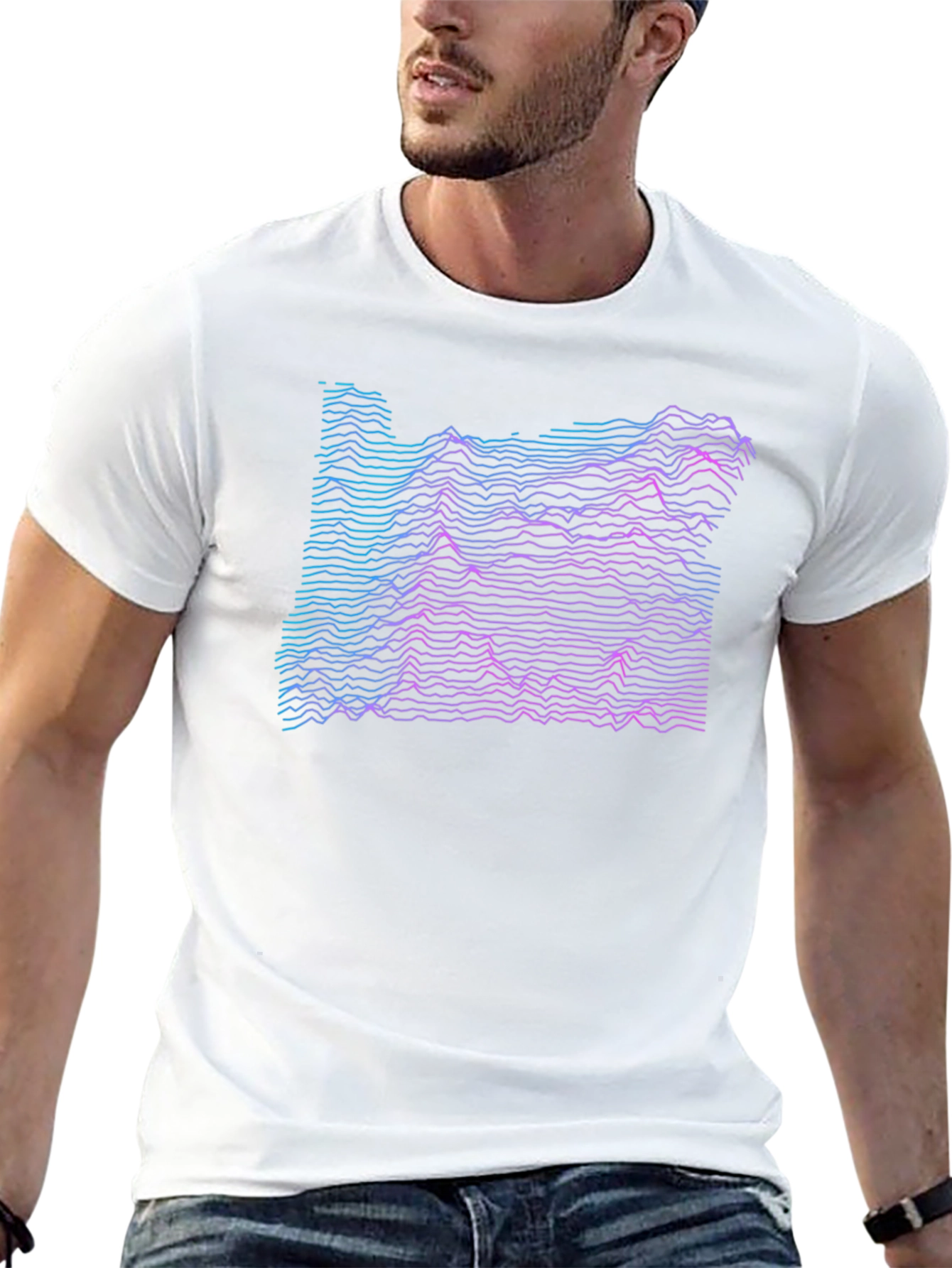 Oregon Topographic T-Shirt - Black Graphic Tee