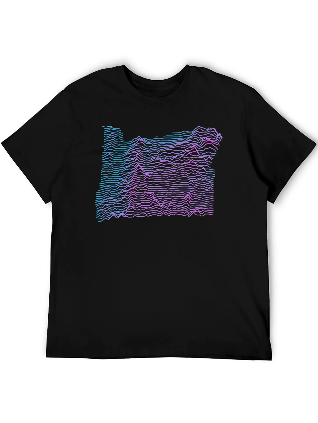 Oregon Topographic T-Shirt - Black Graphic Tee