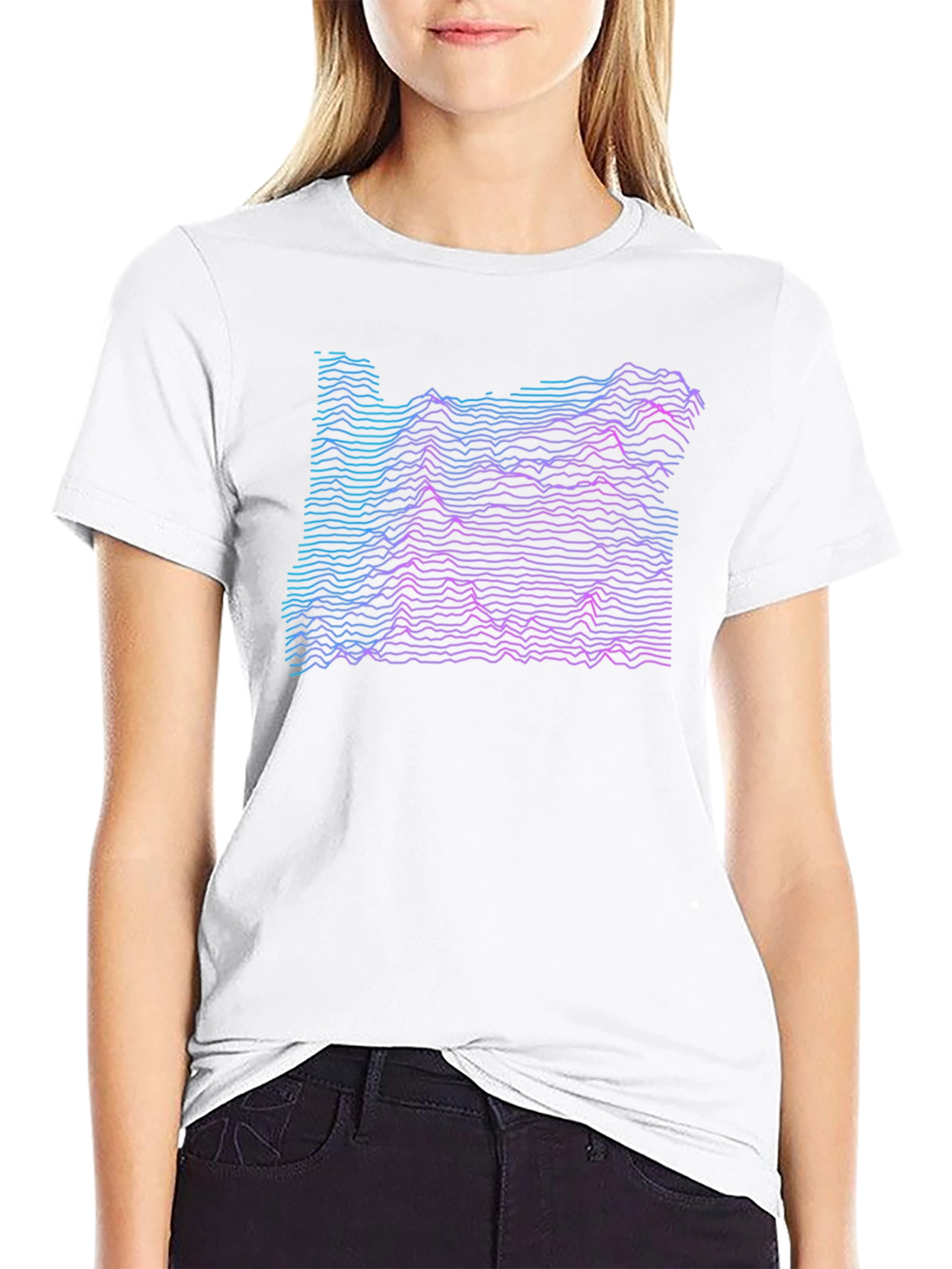 Oregon Topographic T-Shirt - Black Graphic Tee
