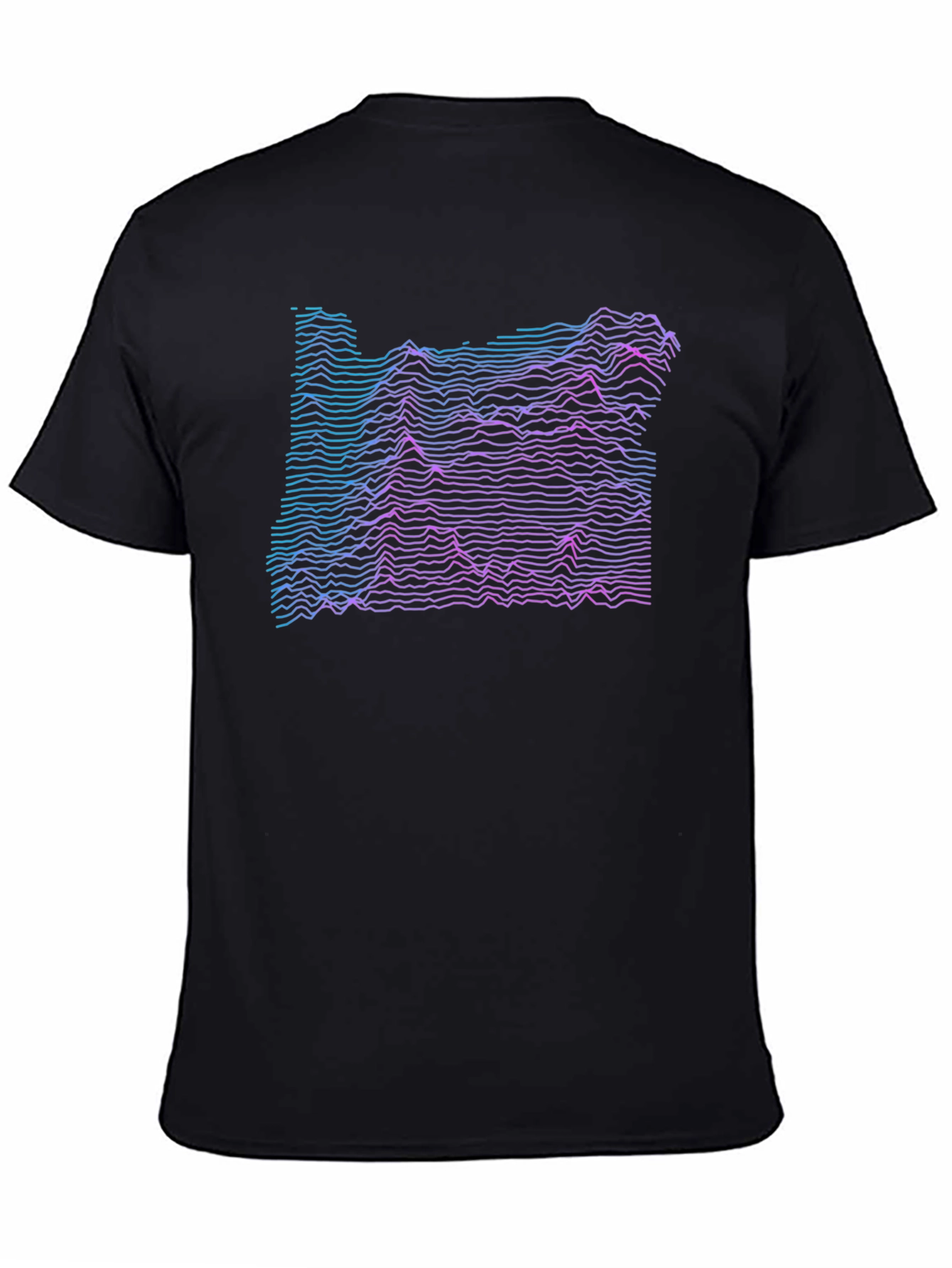 Oregon Topographic T-Shirt - Black Graphic Tee