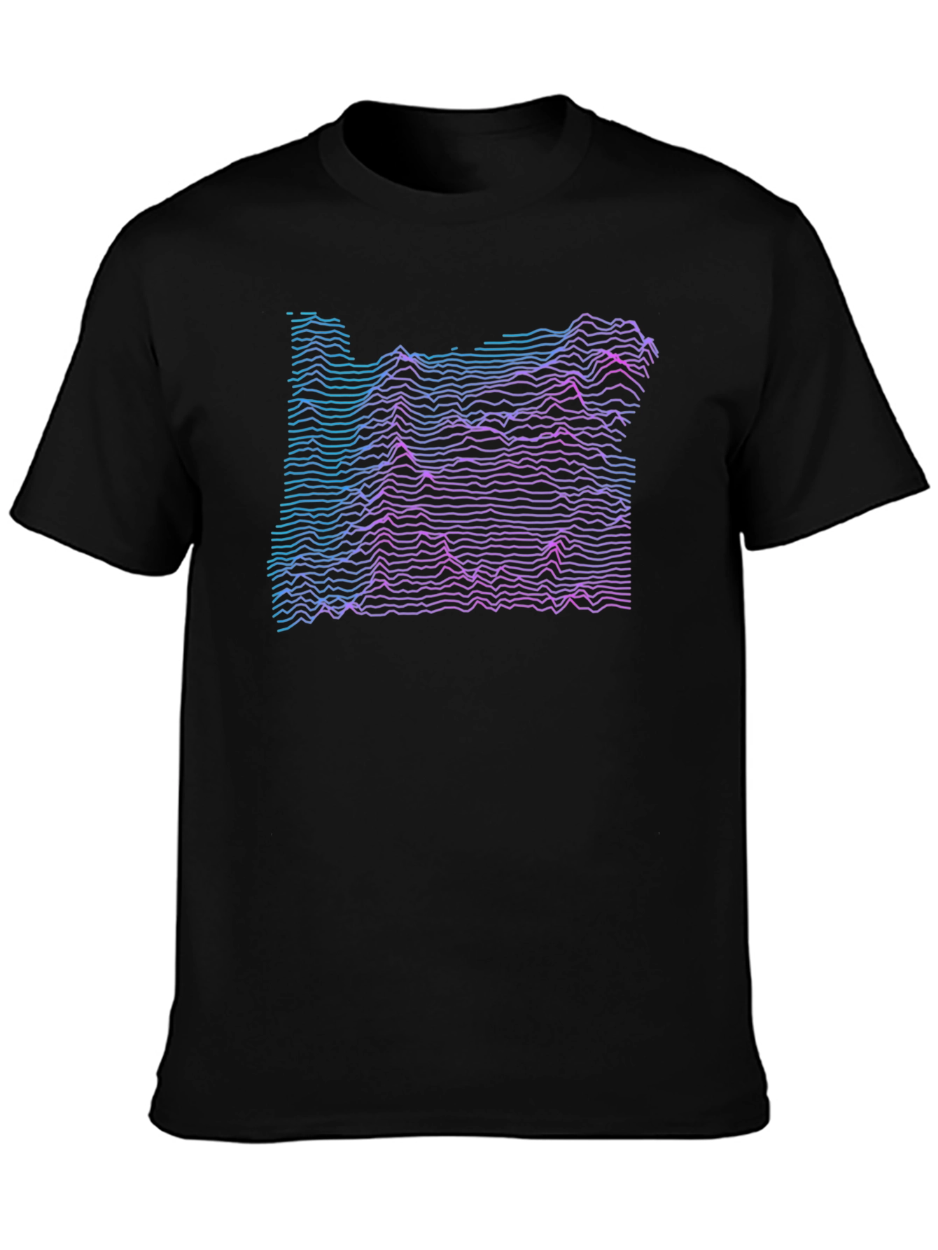 Oregon Topographic T-Shirt - Black Graphic Tee