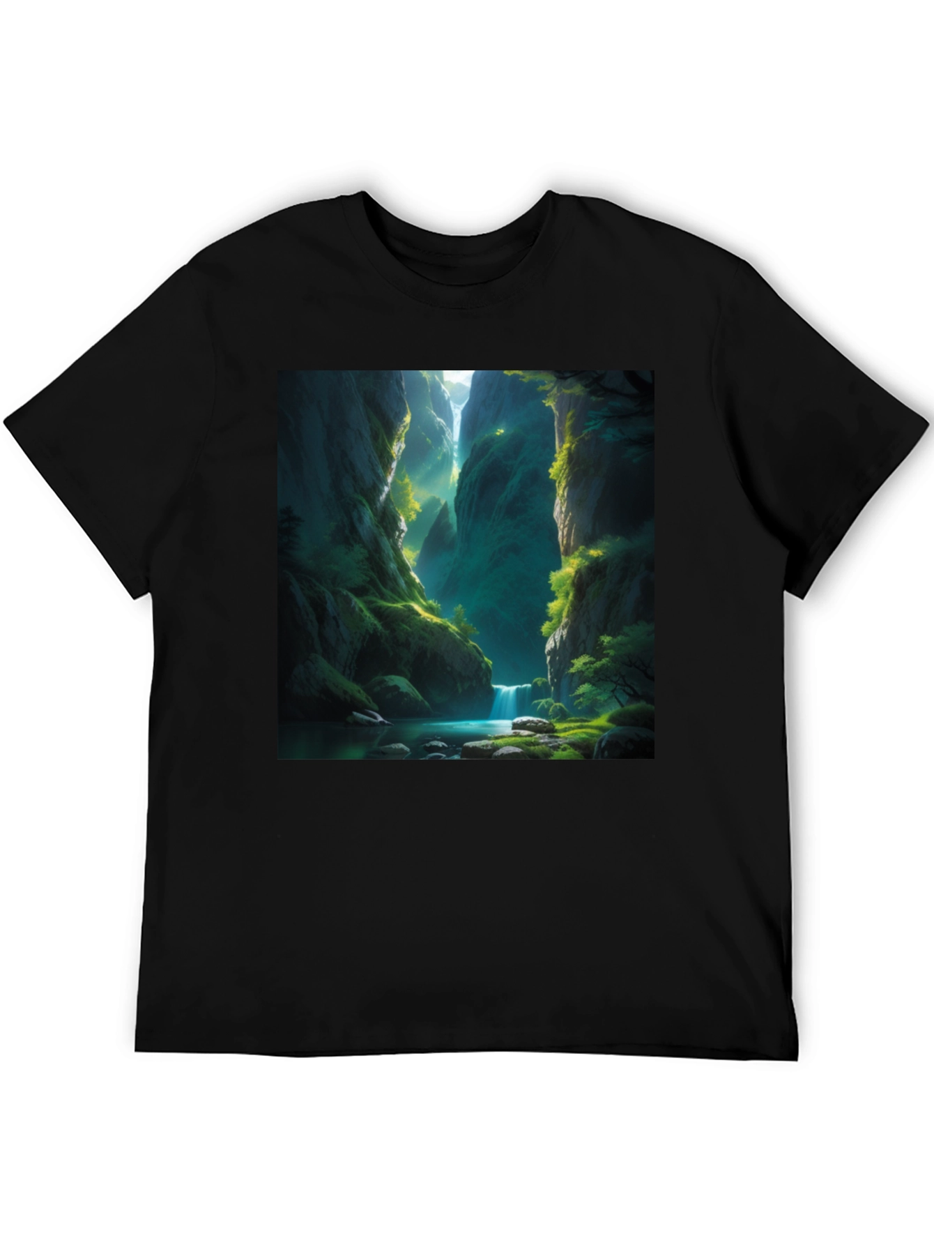 Natures Path Tee: Black Graphic T-Shirt