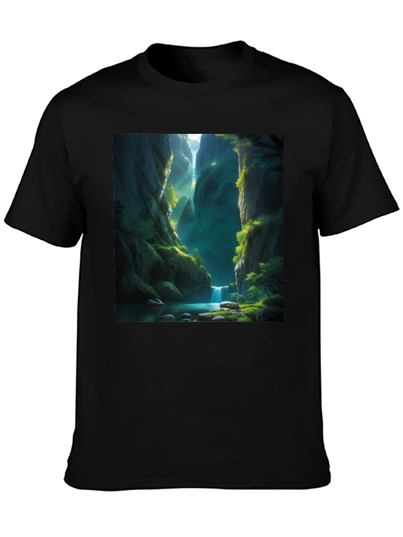 Natures Path Tee: Black Graphic T-Shirt
