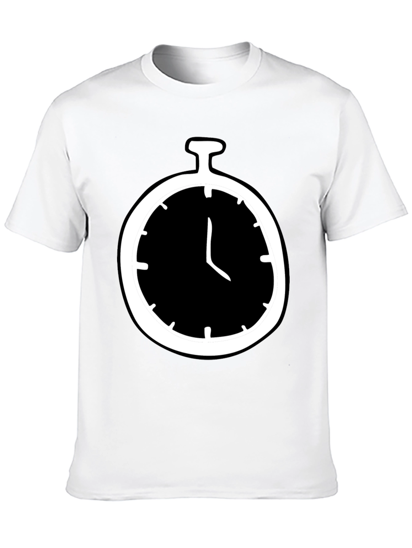 Stopwatch Graphic Tee - Mens Black Cotton T-Shirt