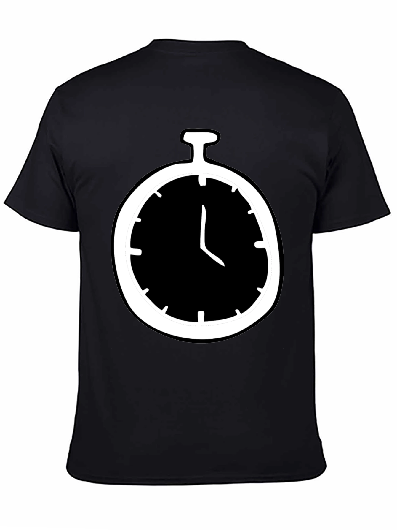 Stopwatch Graphic Tee - Mens Black Cotton T-Shirt