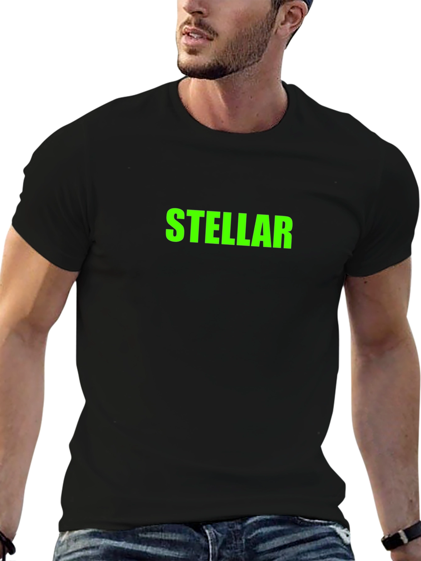 Stellar Graphic Tee - Mens Black Cotton T-Shirt