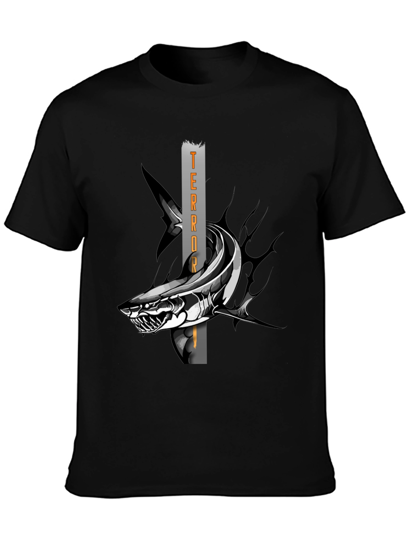 Terror Shark Graphic T-Shirt - Black