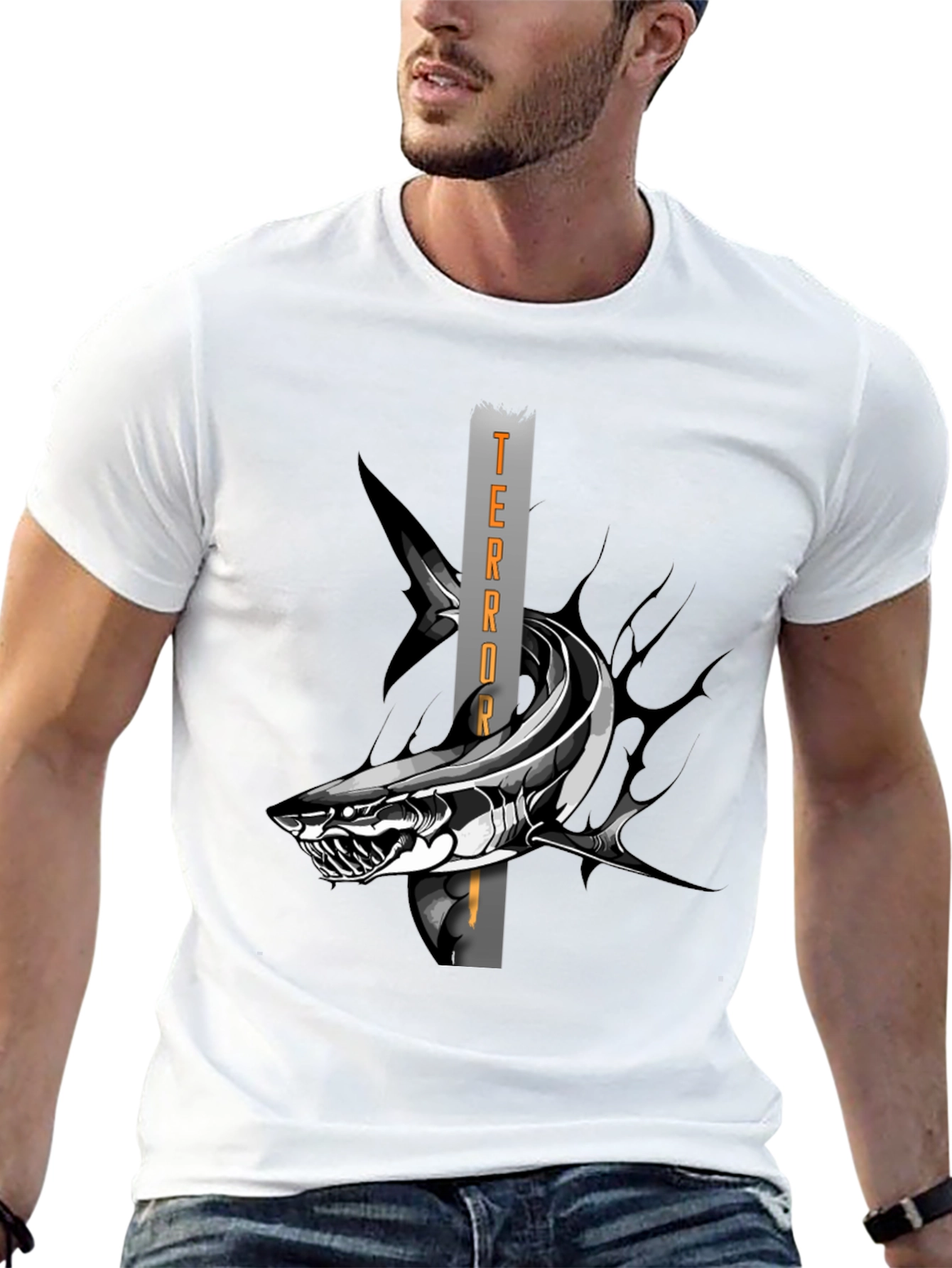 Terror Shark Graphic T-Shirt - Black