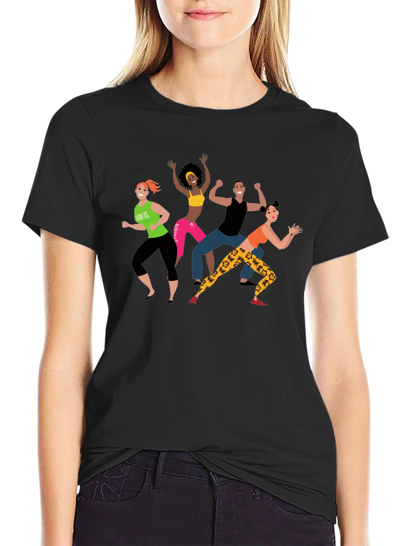 Fun Dance Group Graphic Black T-Shirt