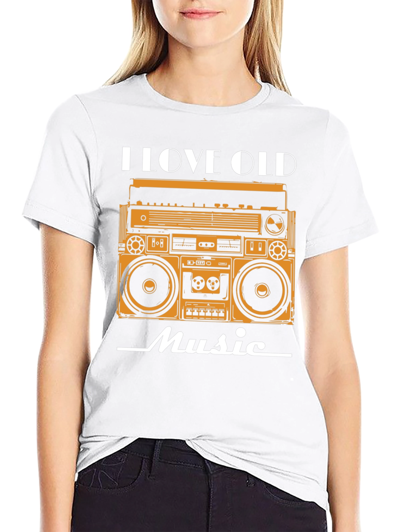 I Love Old Music Retro Boombox Graphic Tee