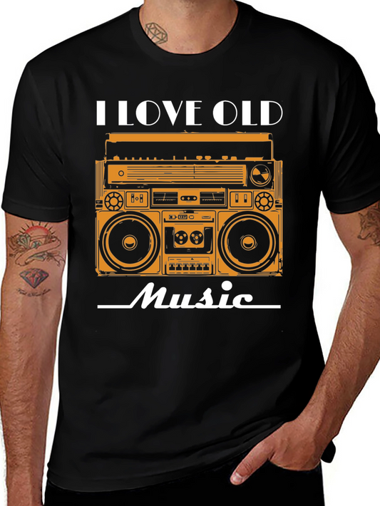 I Love Old Music Retro Boombox Graphic Tee