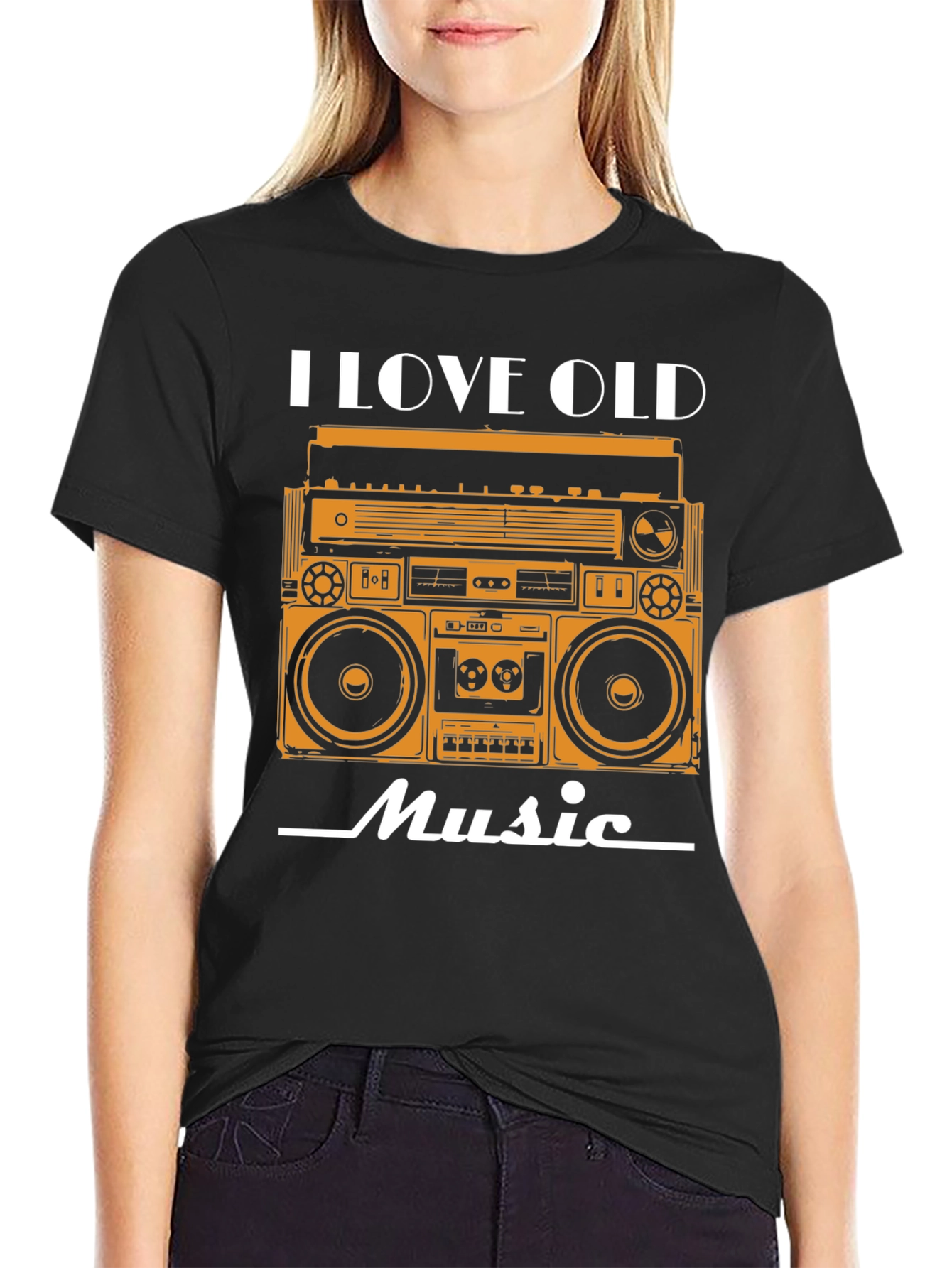 I Love Old Music Retro Boombox Graphic Tee