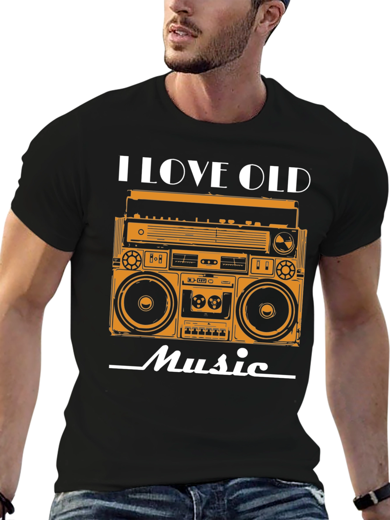 I Love Old Music Retro Boombox Graphic Tee