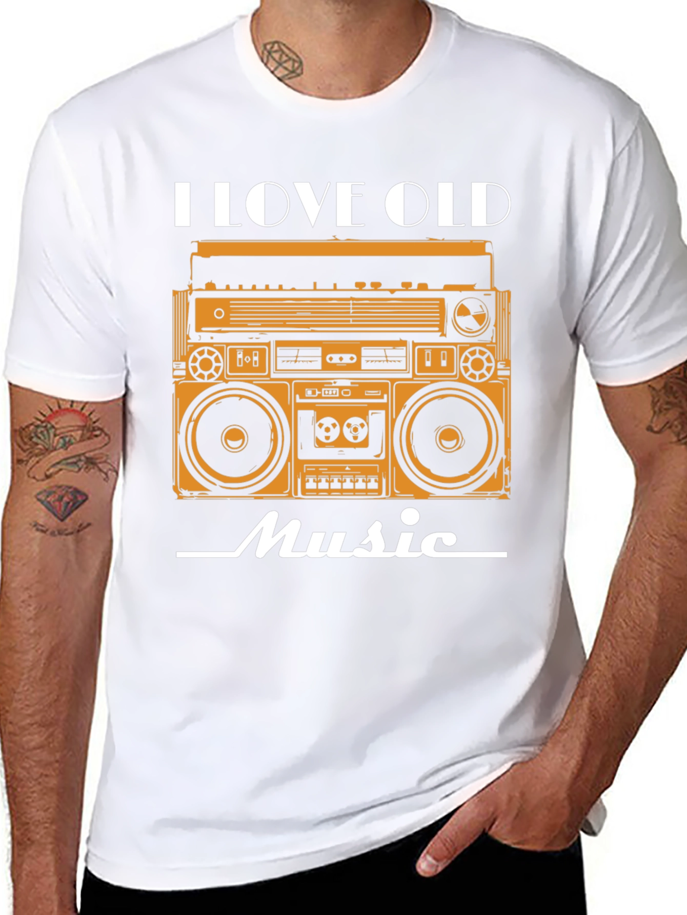 I Love Old Music Retro Boombox Graphic Tee