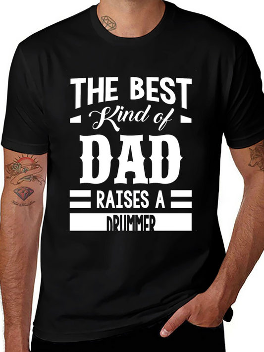Best Dad Drummer Black Graphic Tee