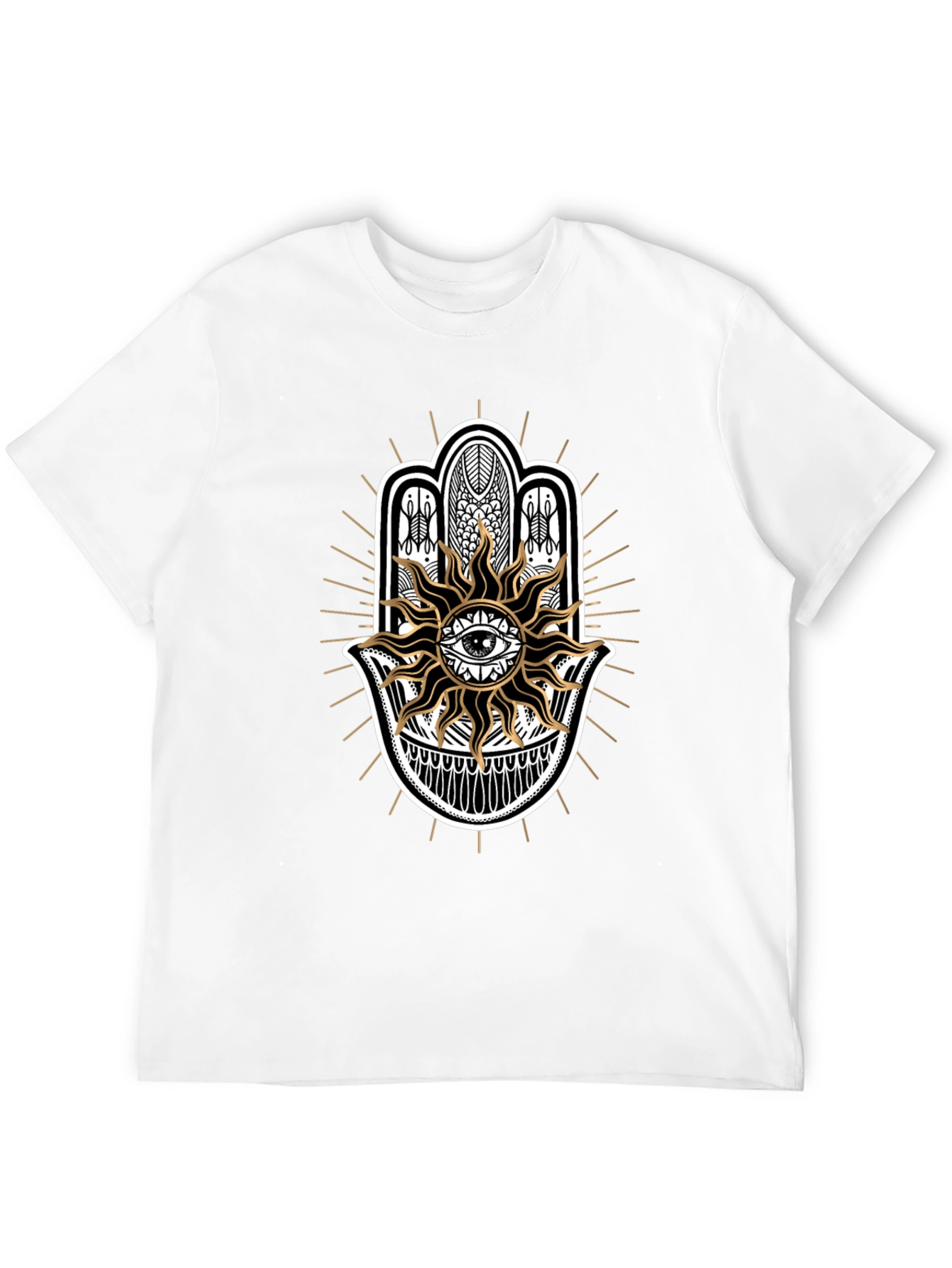 Hamsa Hand Sun Graphic Black Tee