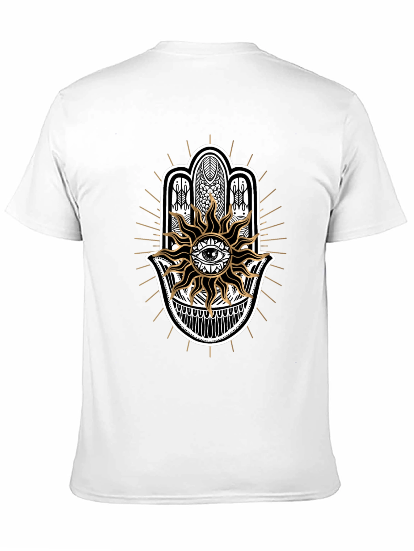 Hamsa Hand Sun Graphic Black Tee