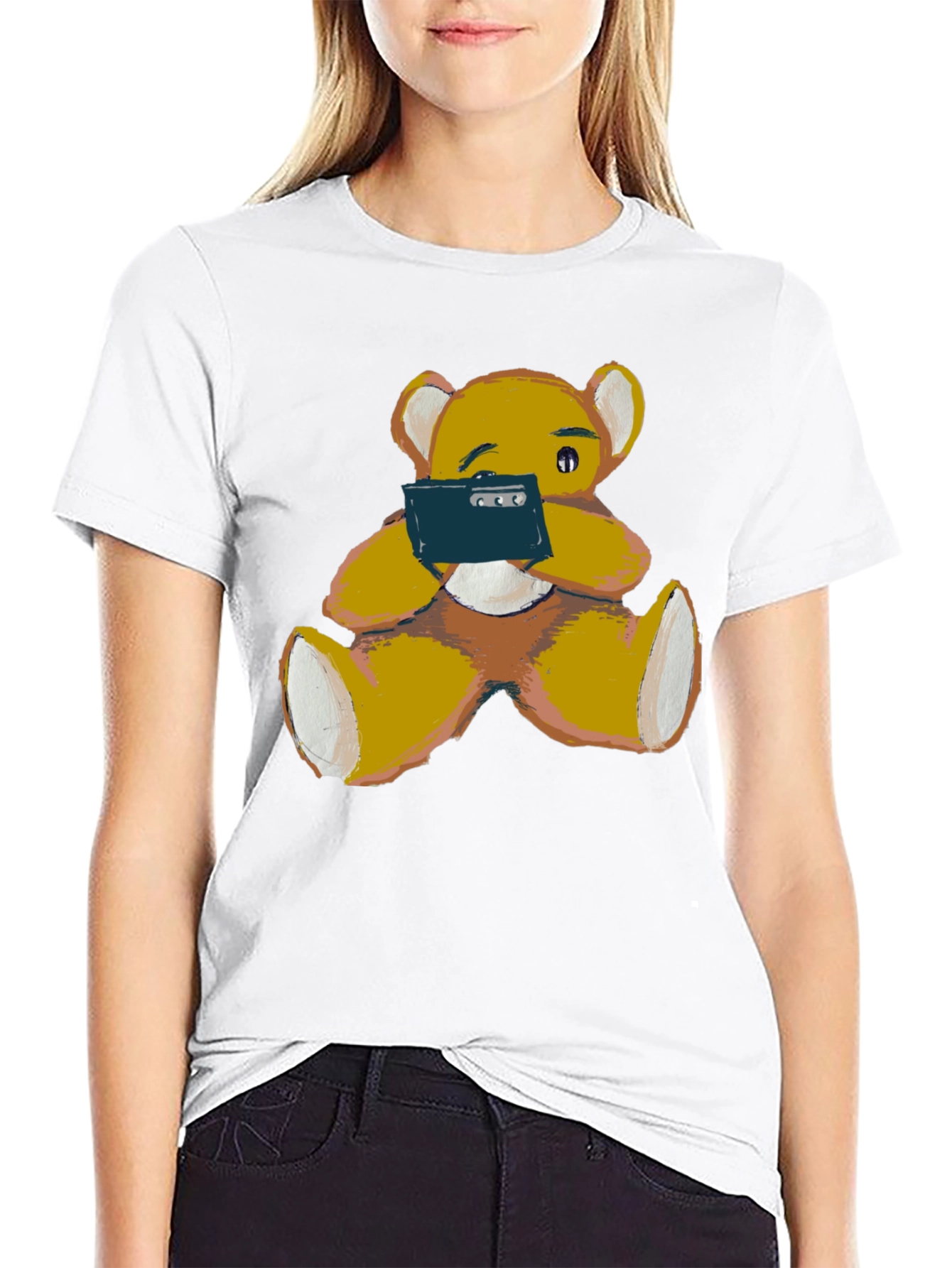 Teddy Bear Phone T-Shirt - Casual Comfort