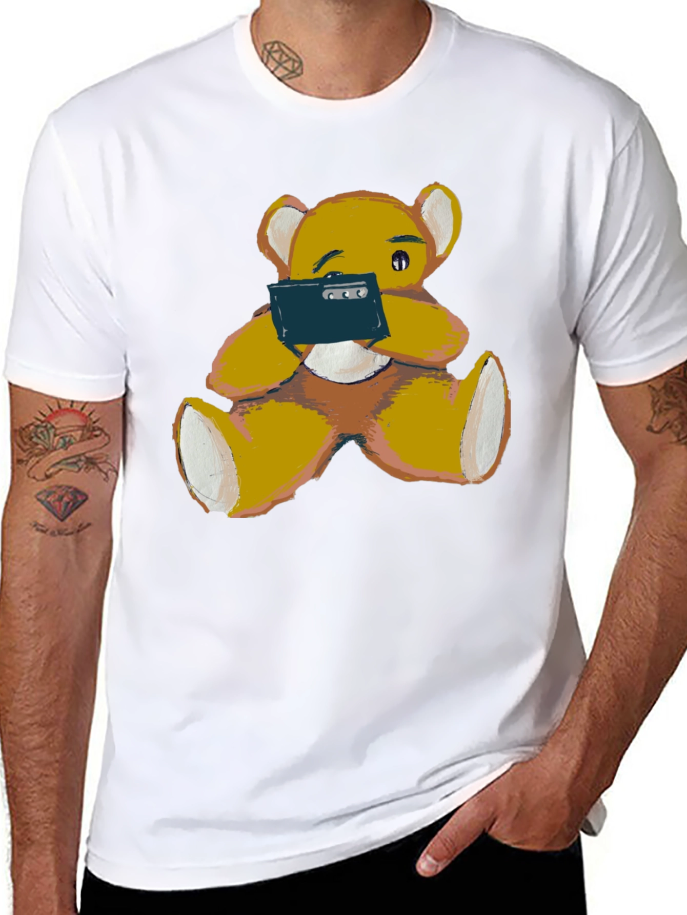 Teddy Bear Phone T-Shirt - Casual Comfort