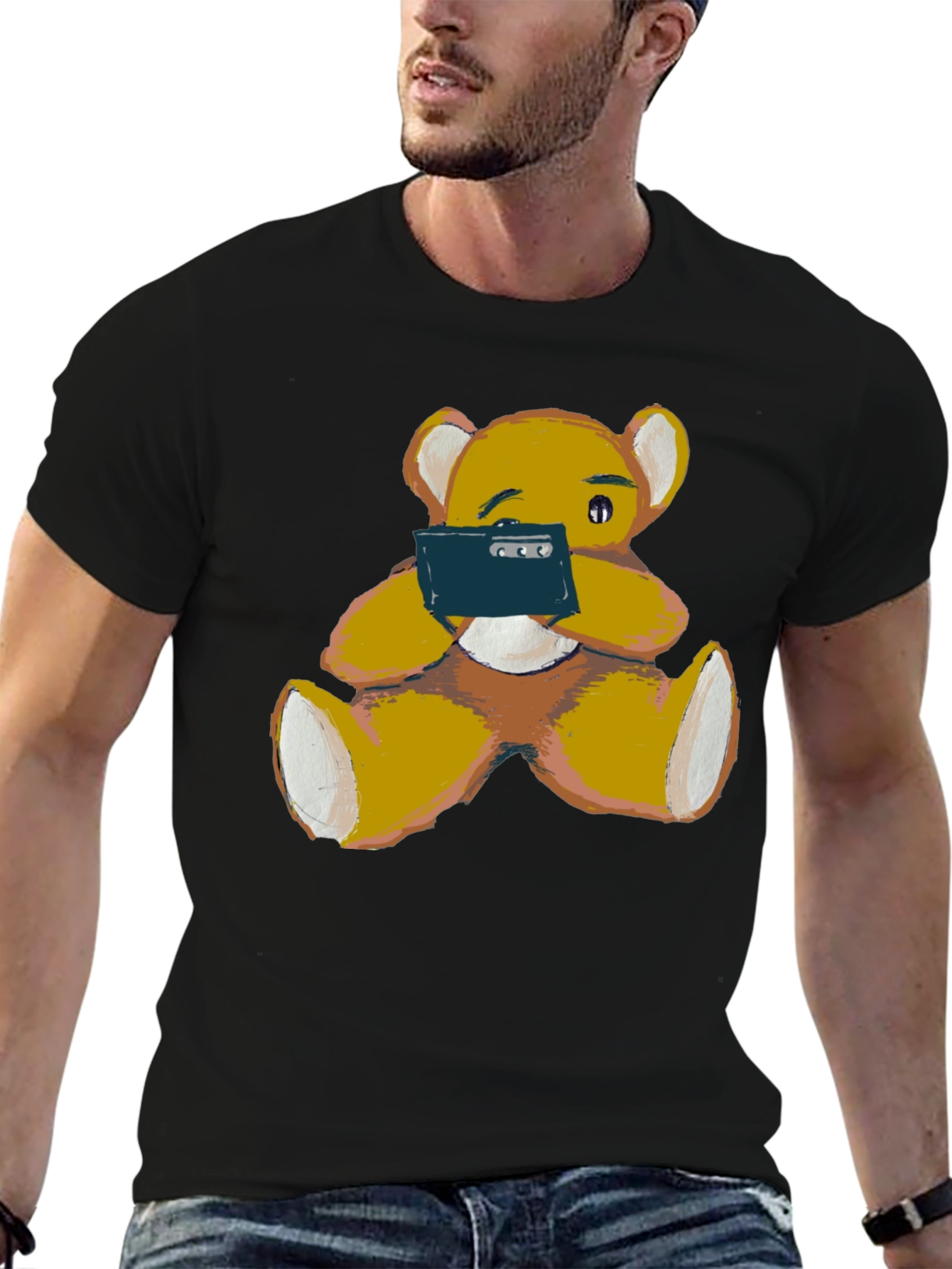 Teddy Bear Phone T-Shirt - Casual Comfort