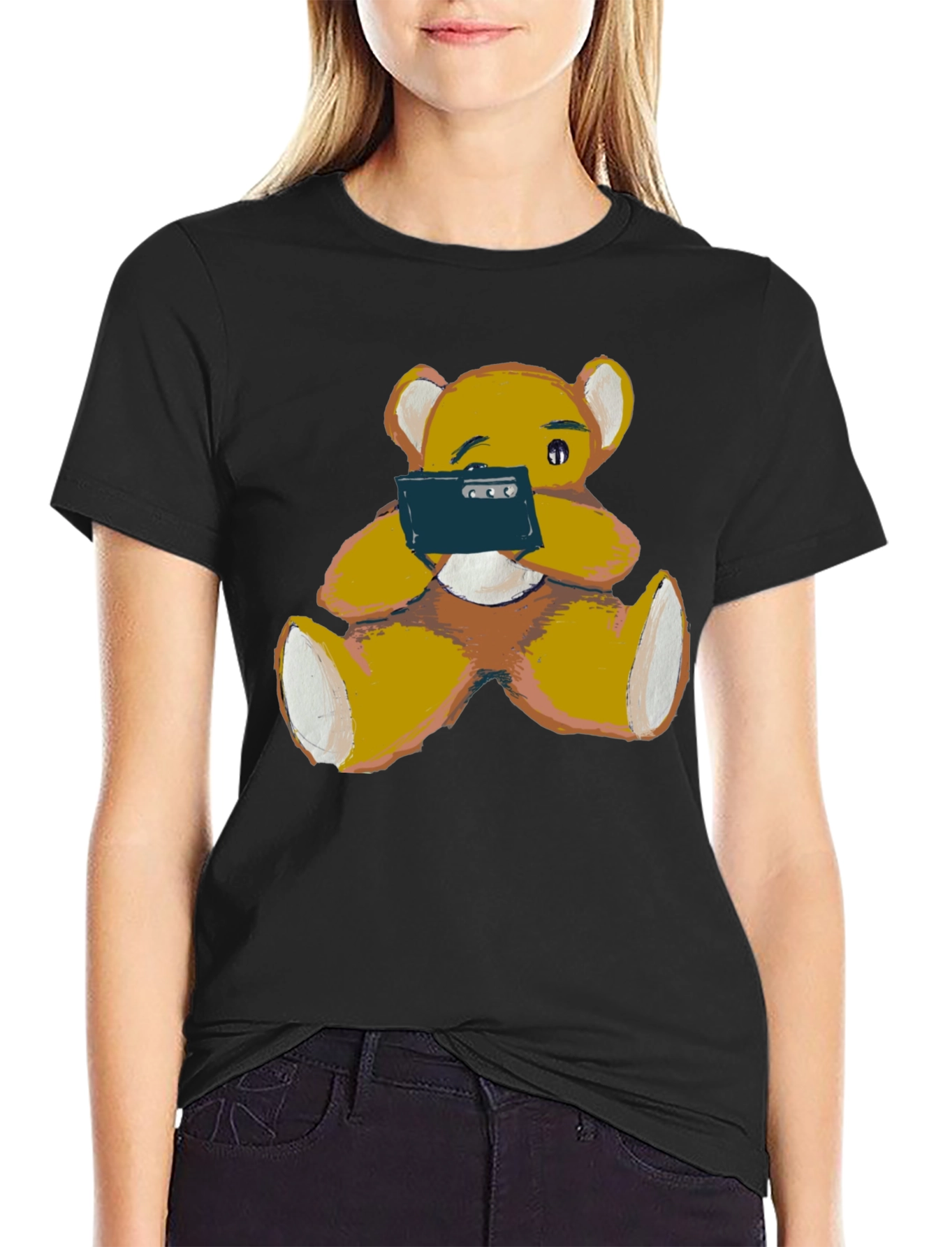 Teddy Bear Phone T-Shirt - Casual Comfort