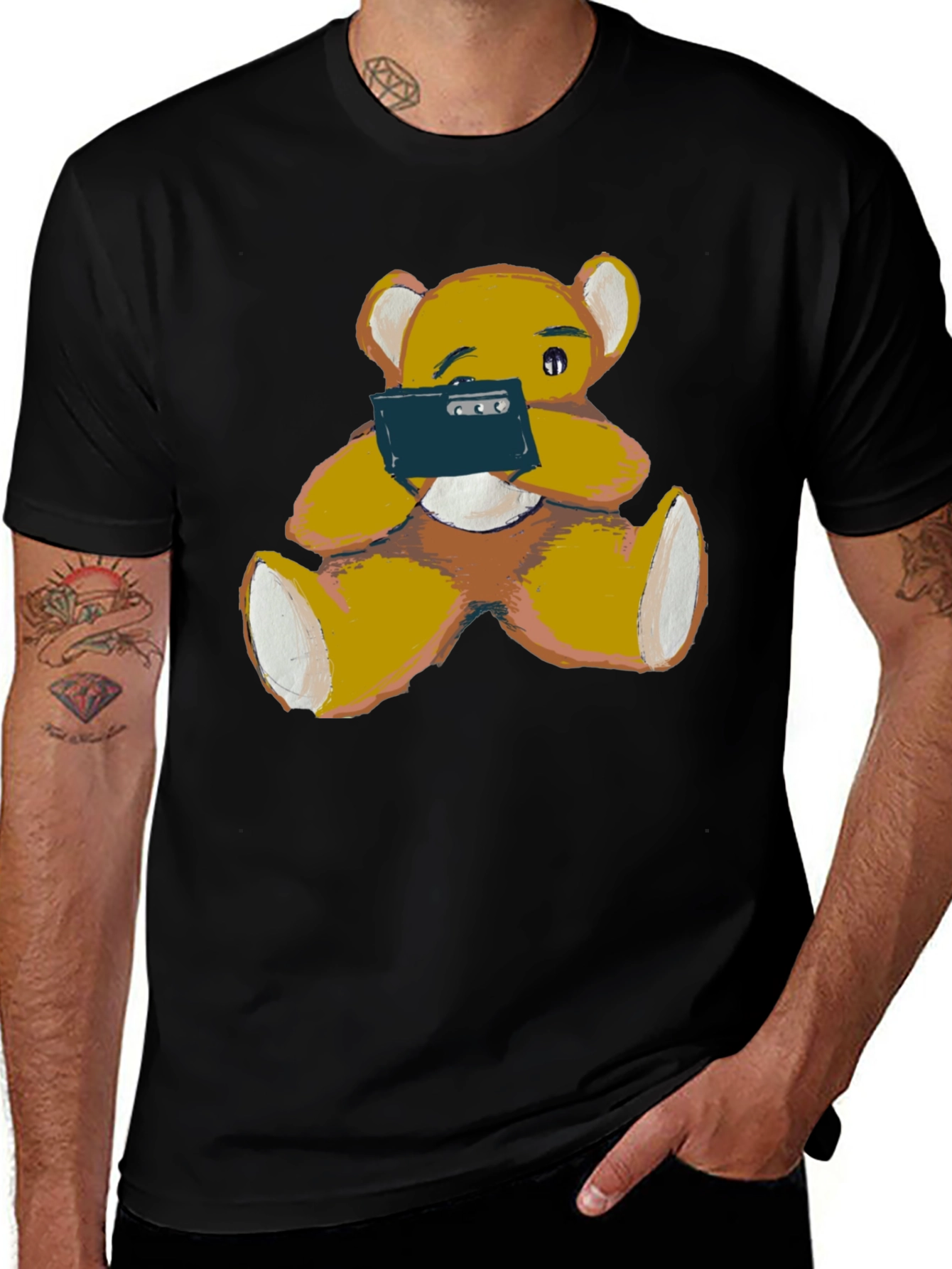 Teddy Bear Phone T-Shirt - Casual Comfort