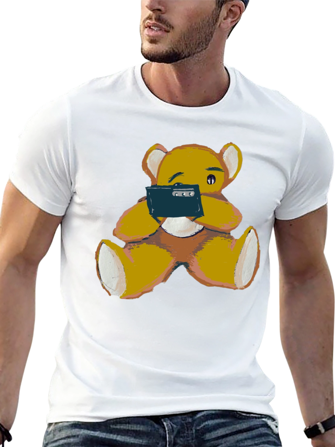 Teddy Bear Phone T-Shirt - Casual Comfort