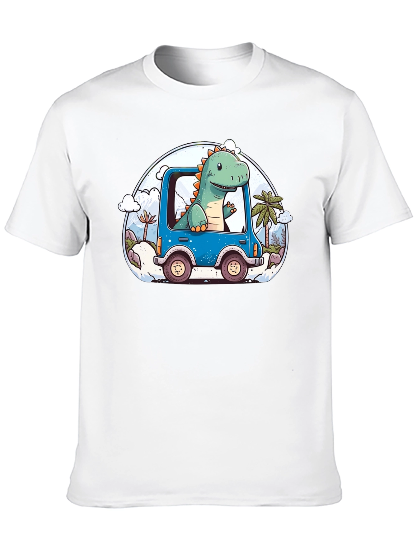 Dino Car T-Shirt - Cartoon Style